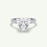 3 CT Heart Cut Hidden Halo & Pave Lab Grown Diamond Engagement Ring 15