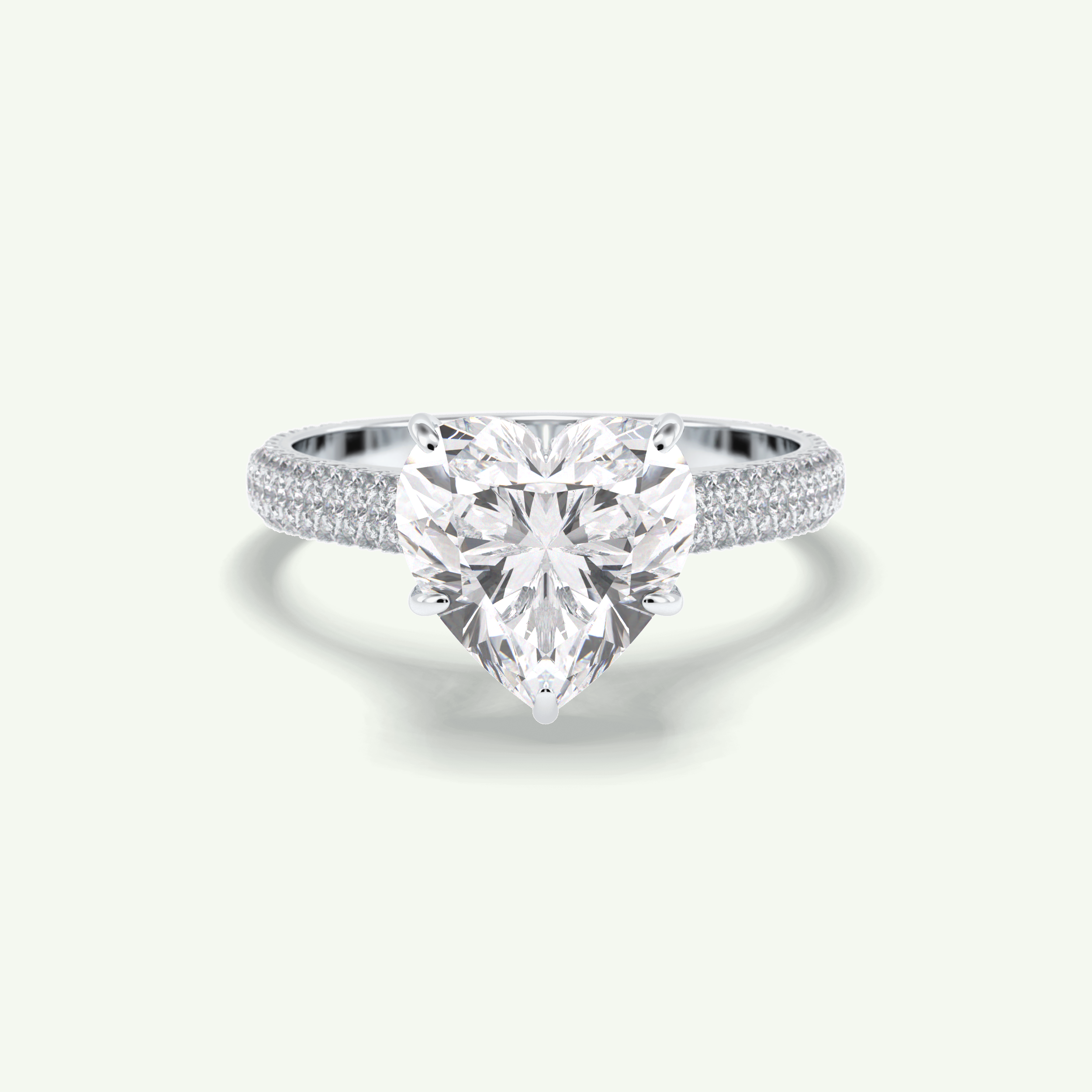 3 CT Heart Cut Hidden Halo & Pave Lab Grown Diamond Engagement Ring 15