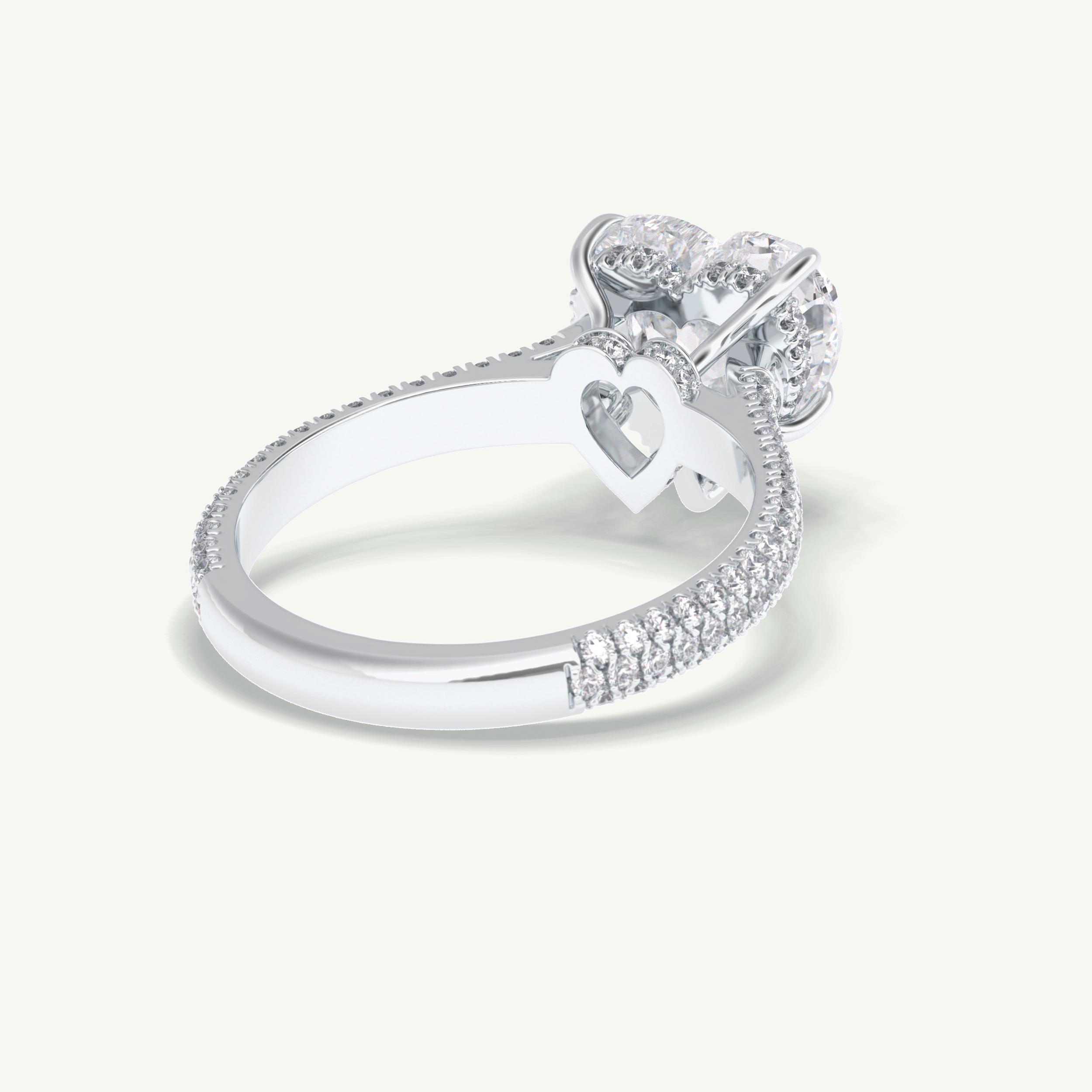 3 CT Heart Cut Hidden Halo & Pave Lab Grown Diamond Engagement Ring 16