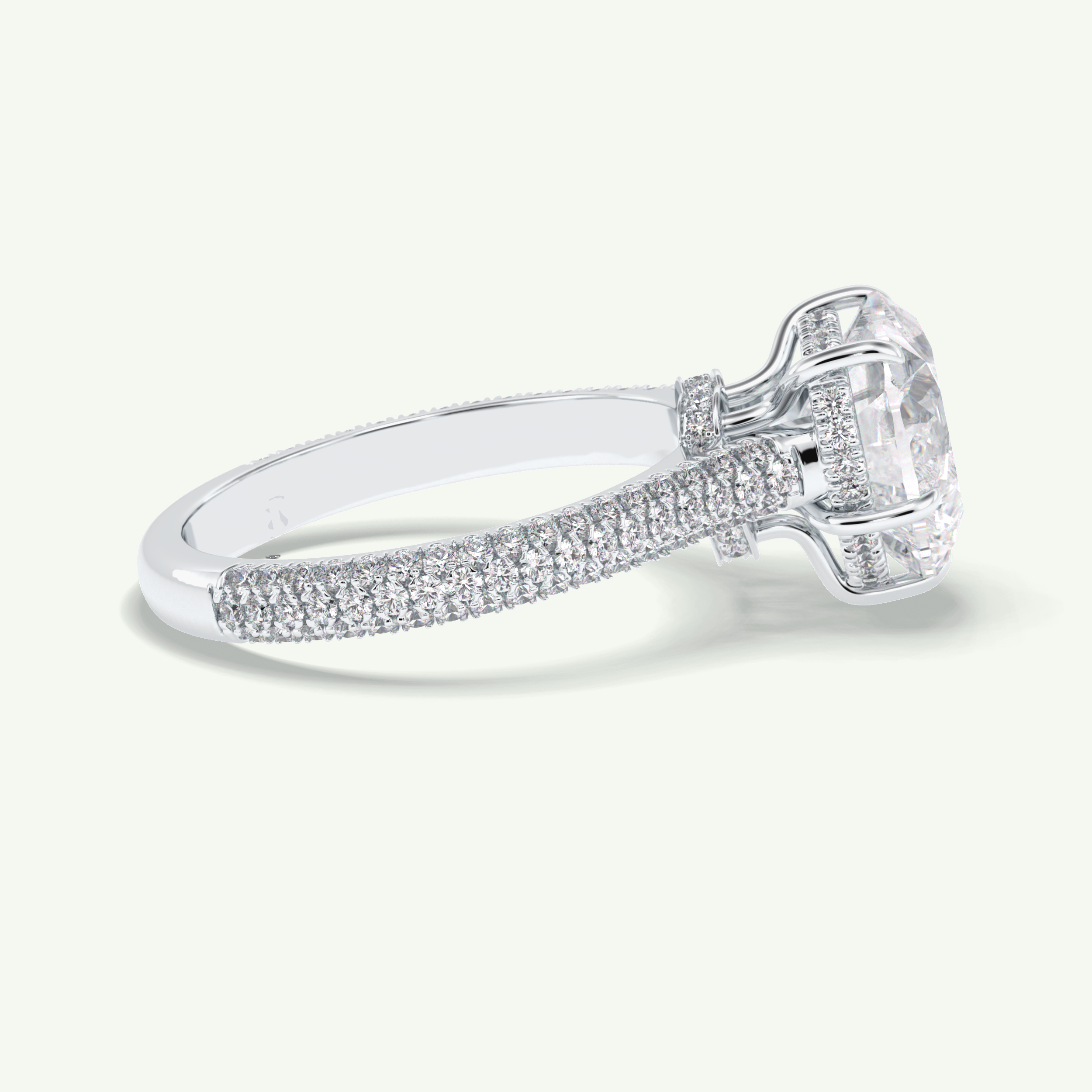 3 CT Heart Cut Hidden Halo & Pave Lab Grown Diamond Engagement Ring 17