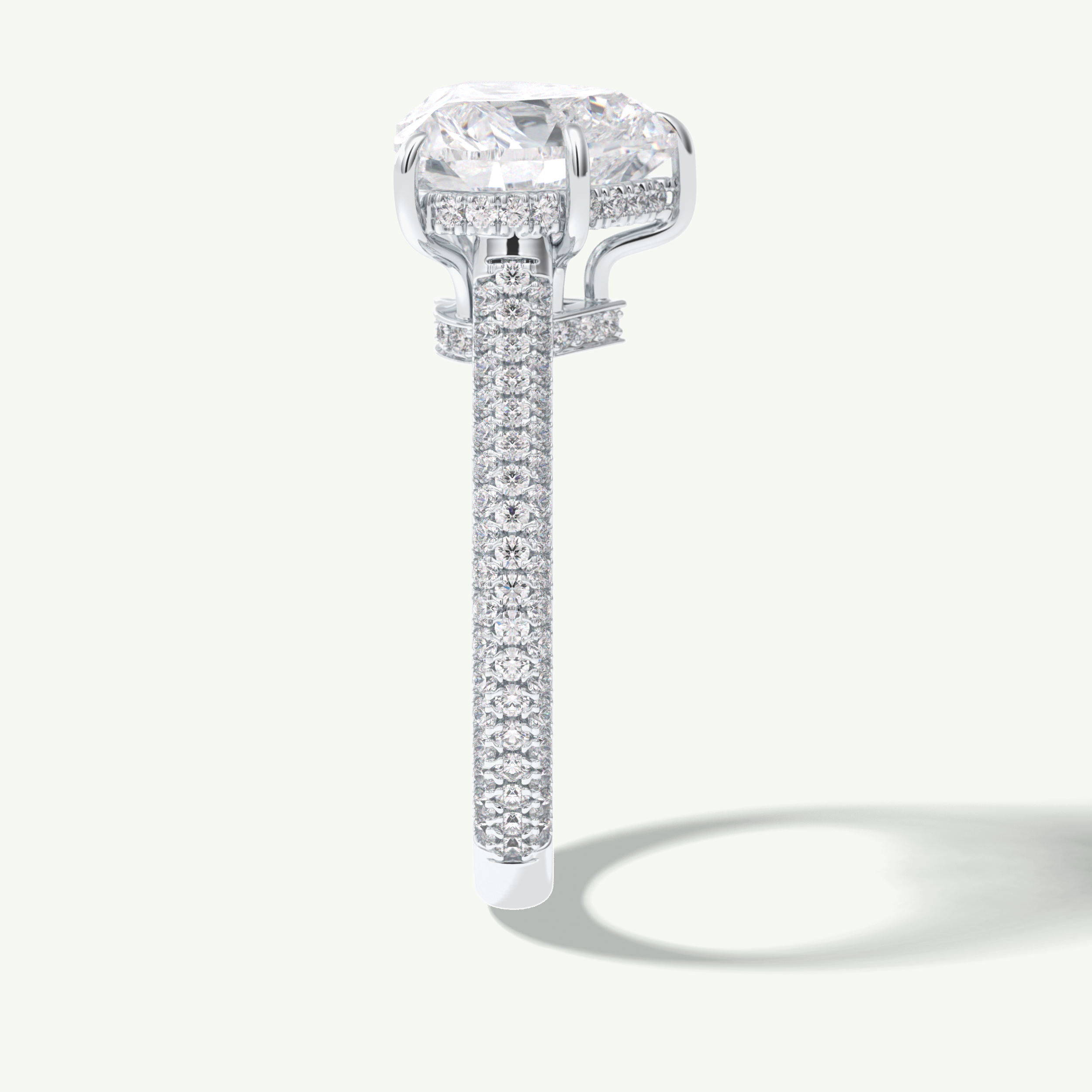 3 CT Heart Cut Hidden Halo & Pave Lab Grown Diamond Engagement Ring 18