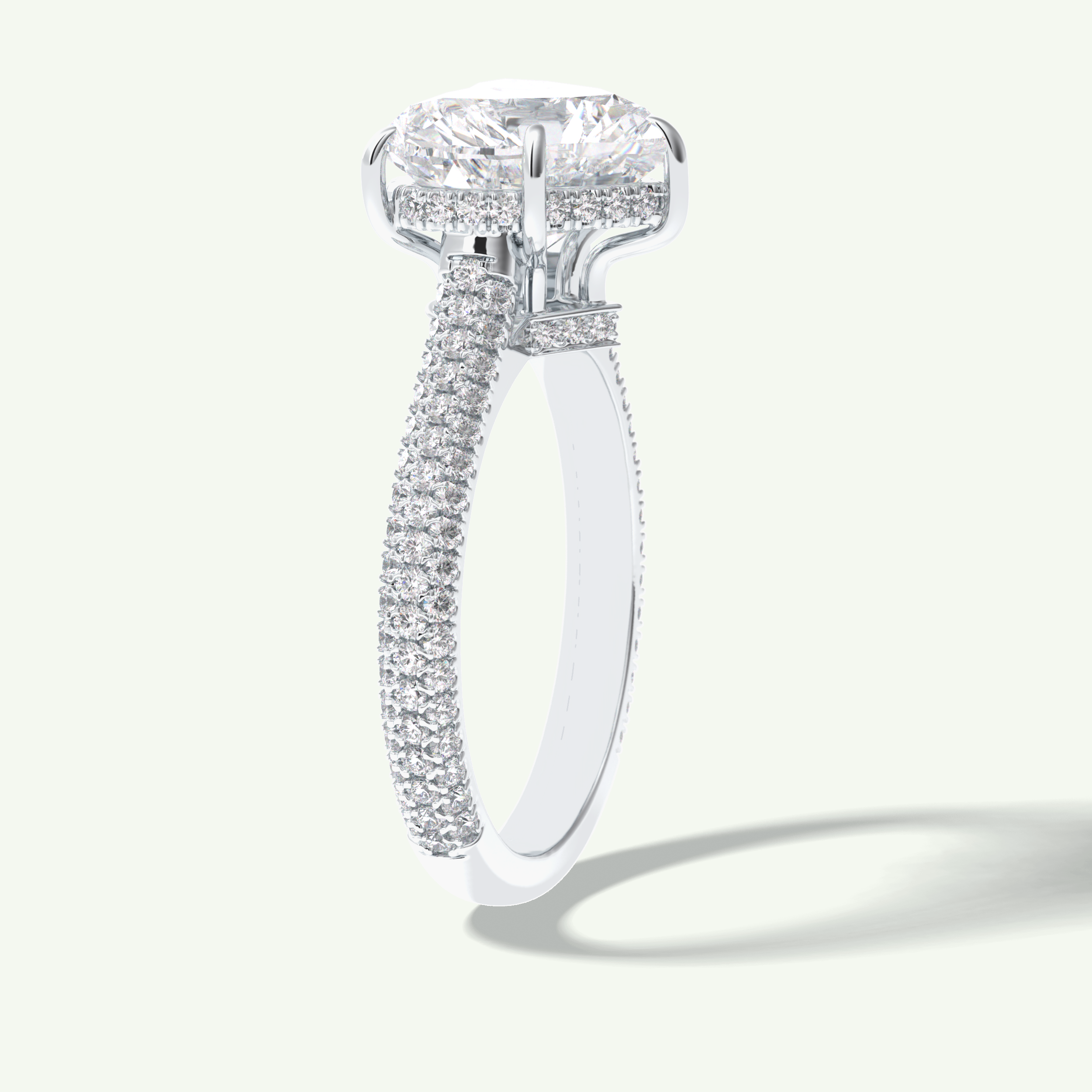 3 CT Heart Cut Hidden Halo & Pave Lab Grown Diamond Engagement Ring 19