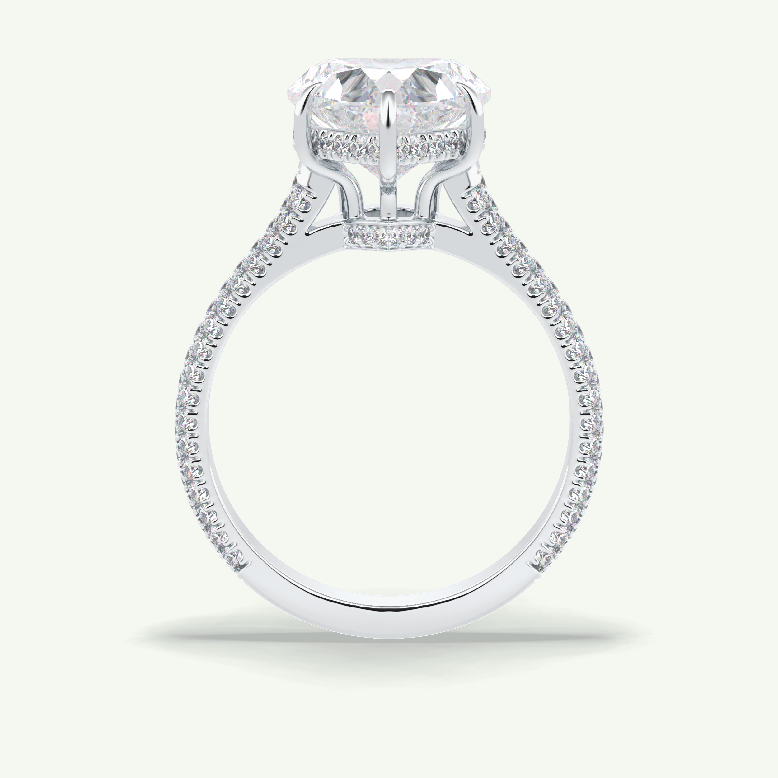 3 CT Heart Cut Hidden Halo & Pave Lab Grown Diamond Engagement Ring 21