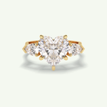 3.05 CT Heart Cut Three Stone Lab Grown Diamond Engagement Ring 1