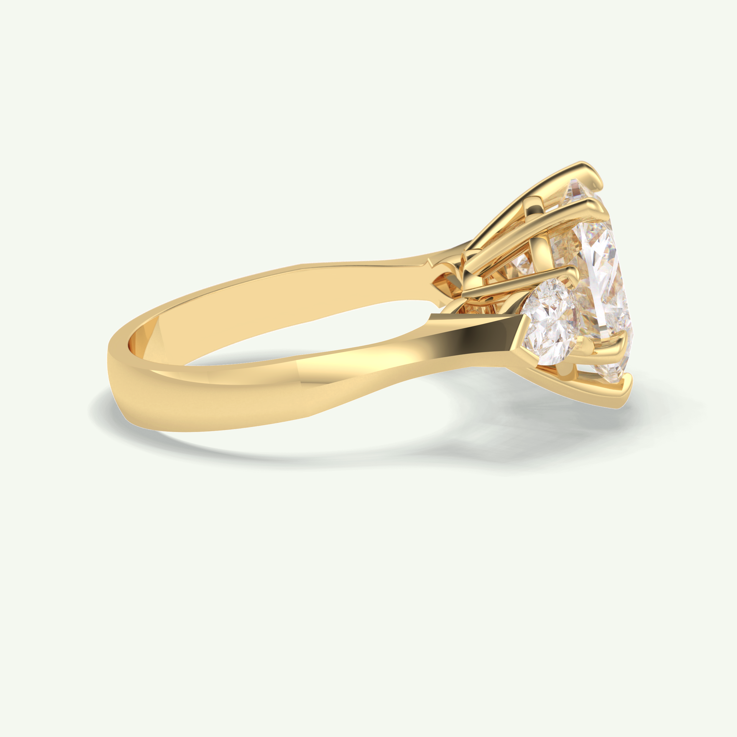 3.05 CT Heart Cut Three Stone Lab Grown Diamond Engagement Ring 3