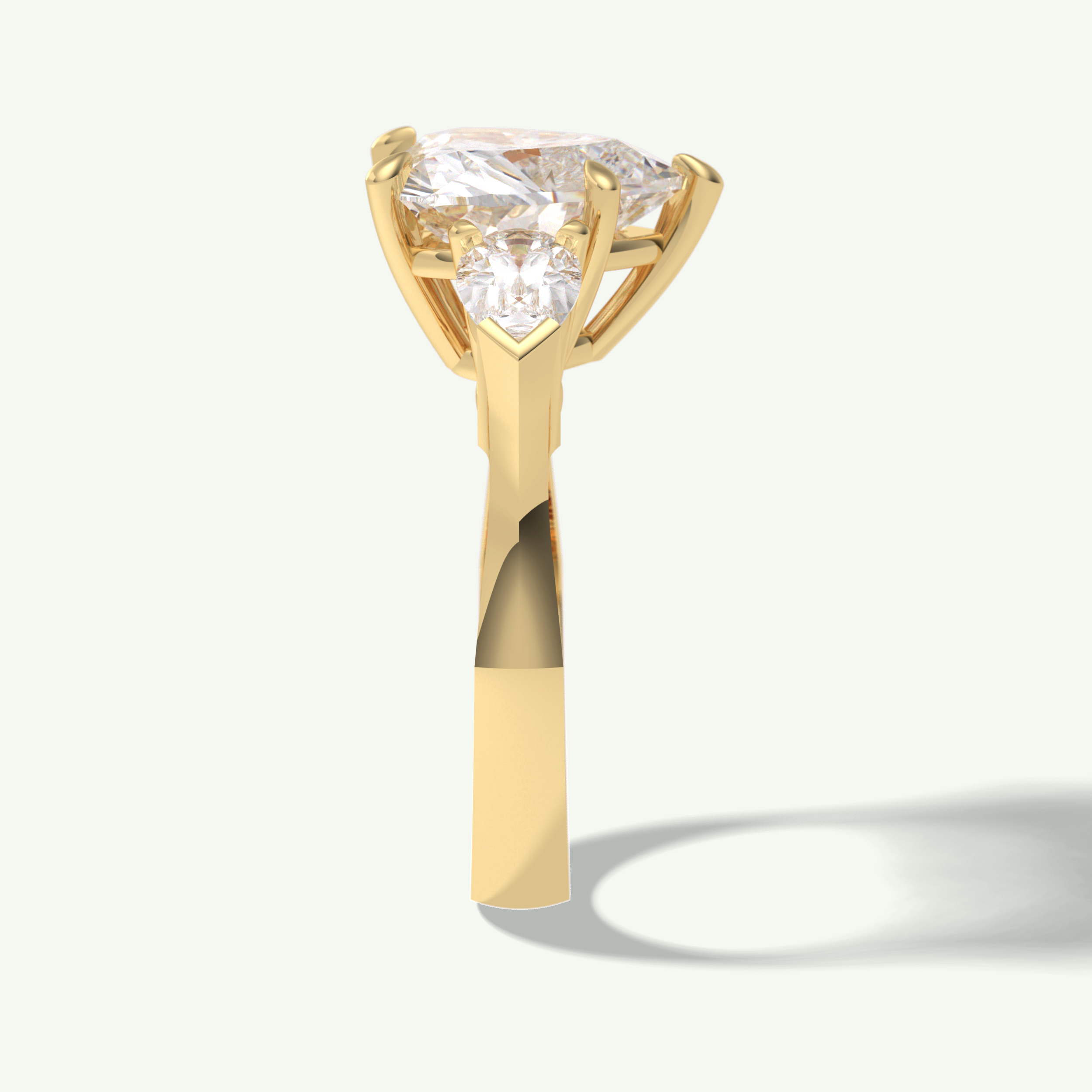 3.05 CT Heart Cut Three Stone Lab Grown Diamond Engagement Ring 4