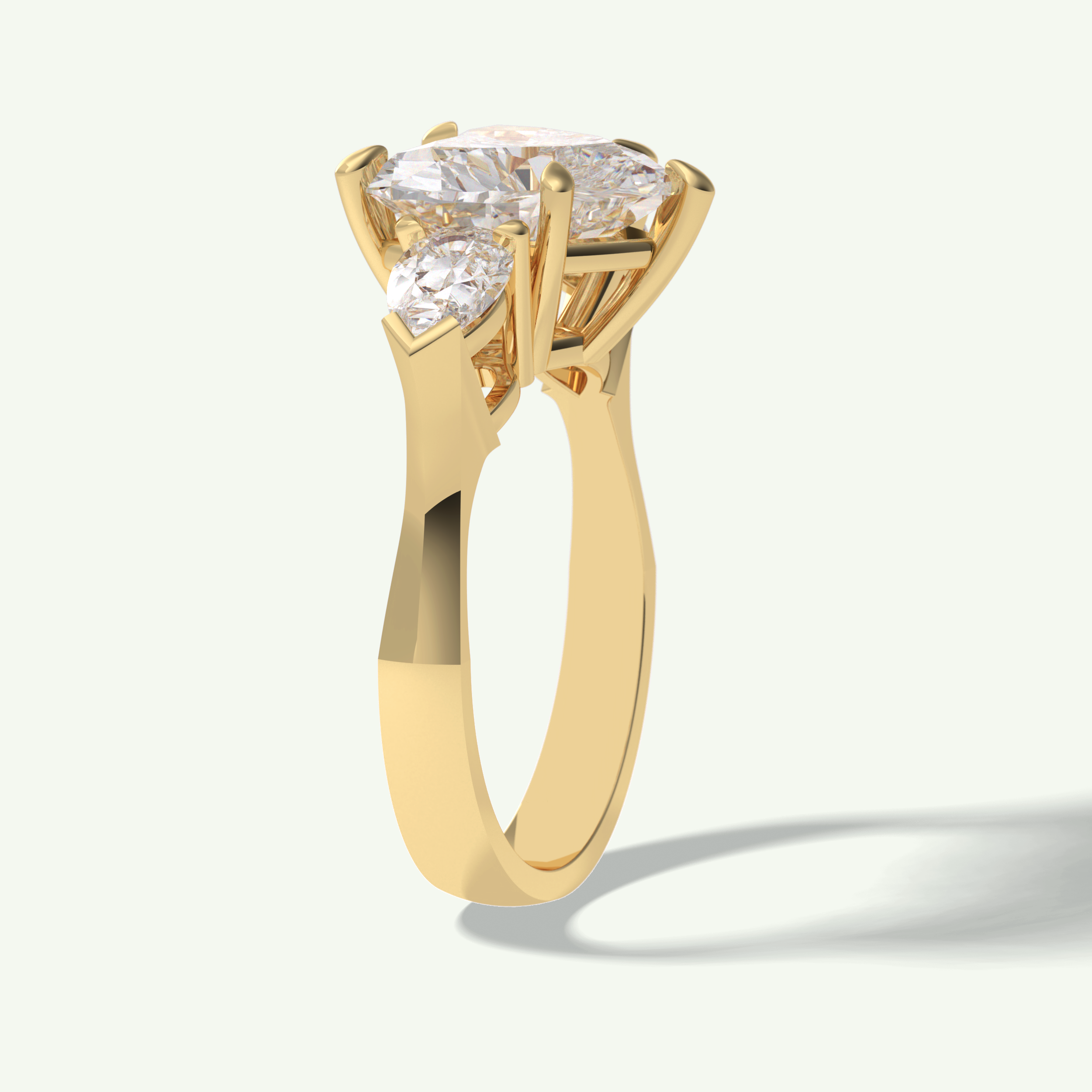 3.05 CT Heart Cut Three Stone Lab Grown Diamond Engagement Ring 5