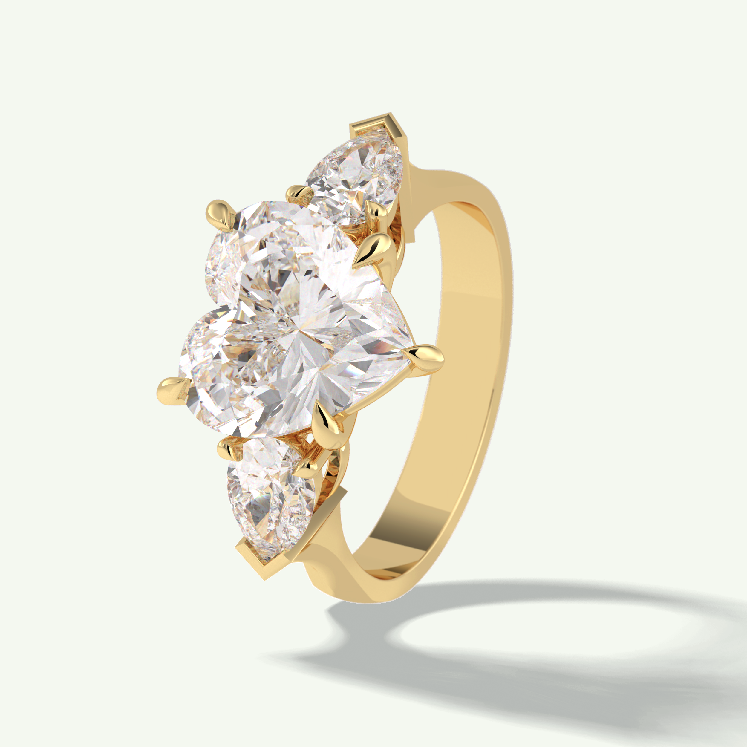 3.05 CT Heart Cut Three Stone Lab Grown Diamond Engagement Ring 6
