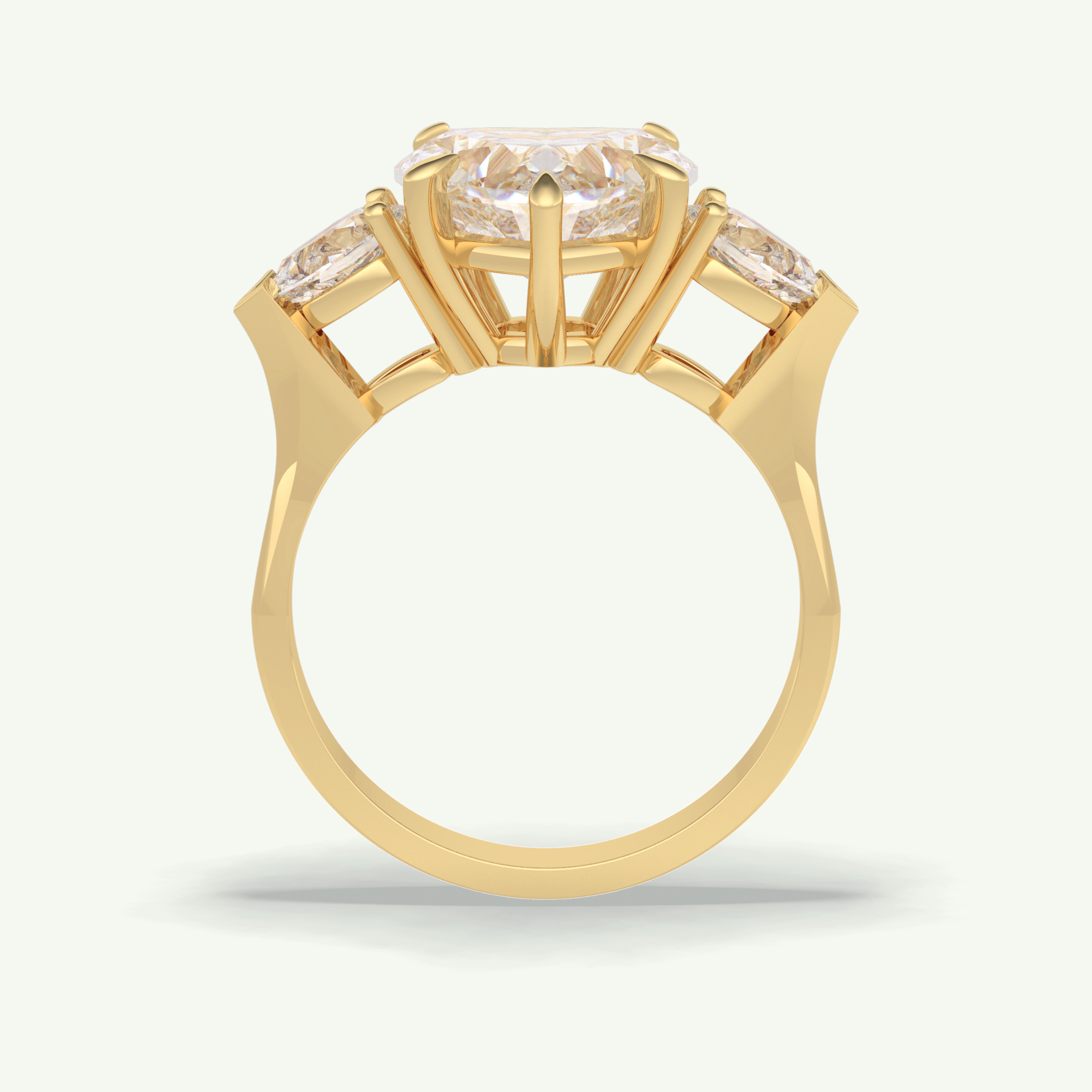 3.05 CT Heart Cut Three Stone Lab Grown Diamond Engagement Ring 7