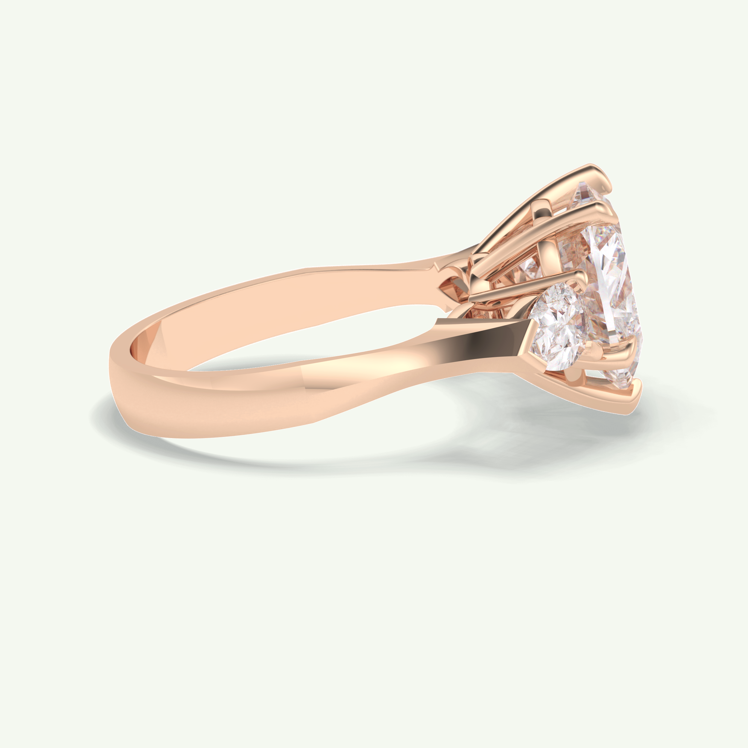3.05 CT Heart Cut Three Stone Lab Grown Diamond Engagement Ring 10