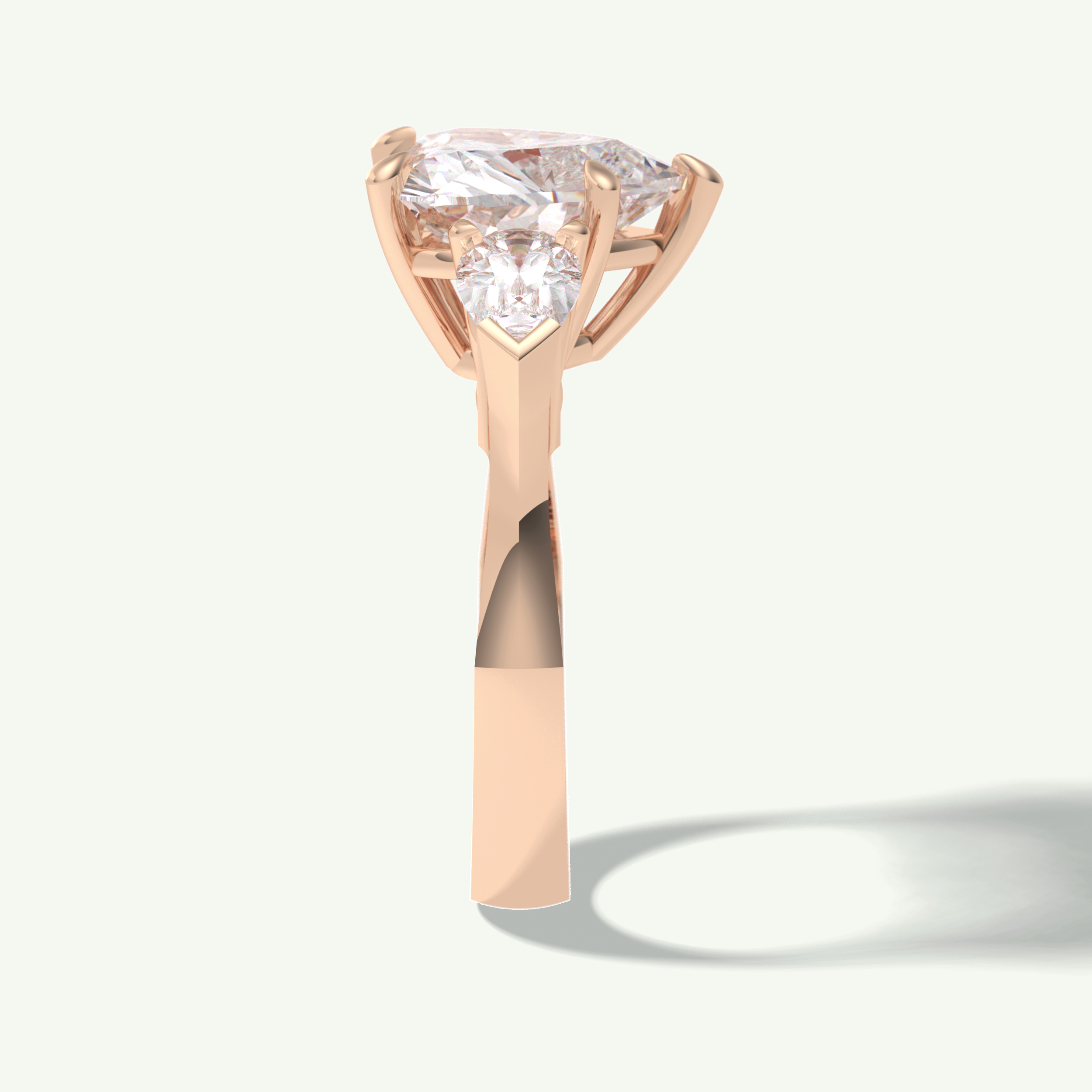 3.05 CT Heart Cut Three Stone Lab Grown Diamond Engagement Ring 11