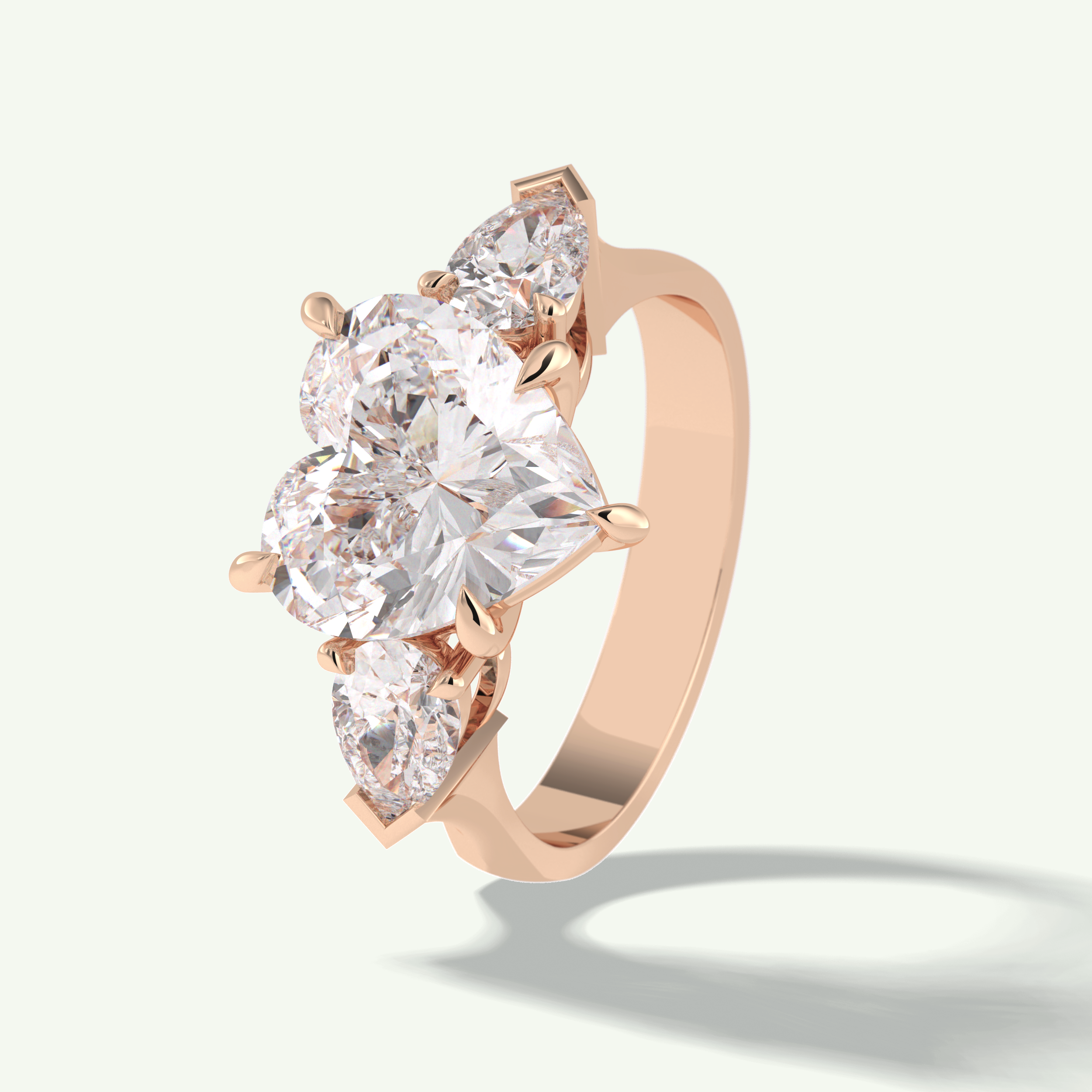 3.05 CT Heart Cut Three Stone Lab Grown Diamond Engagement Ring 13