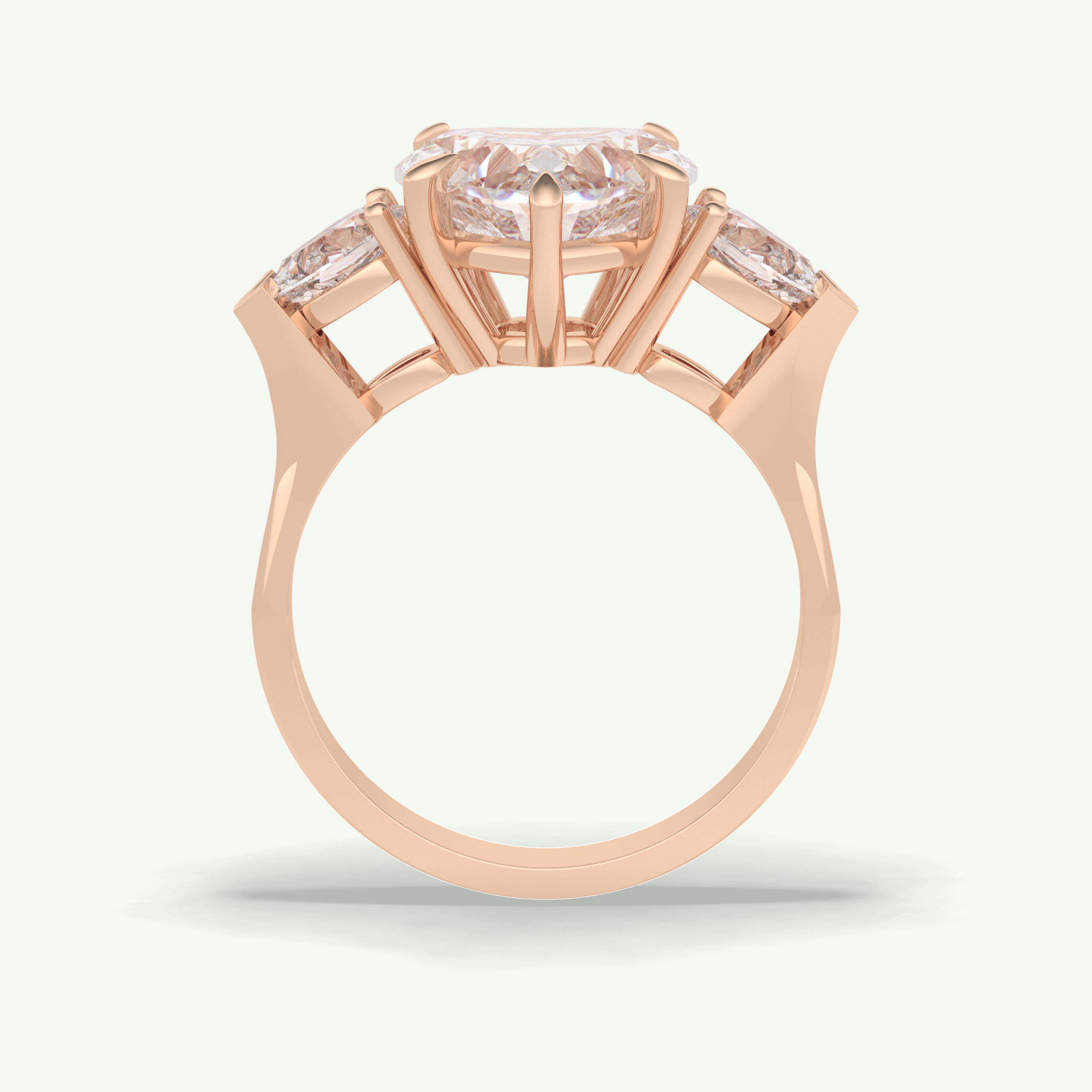 3.05 CT Heart Cut Three Stone Lab Grown Diamond Engagement Ring 14