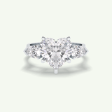 3.05 CT Heart Cut Three Stone Lab Grown Diamond Engagement Ring 15