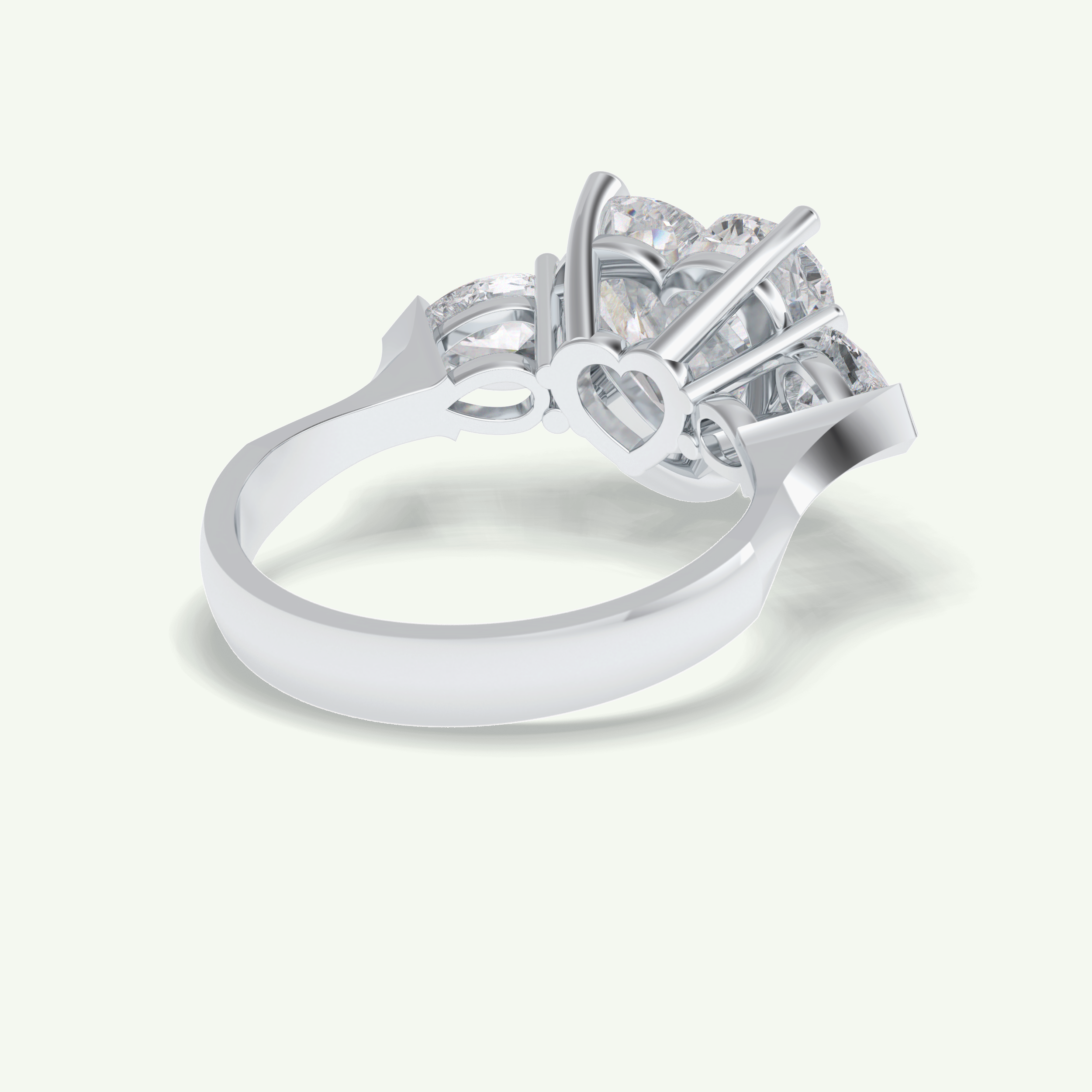 3.05 CT Heart Cut Three Stone Lab Grown Diamond Engagement Ring 16