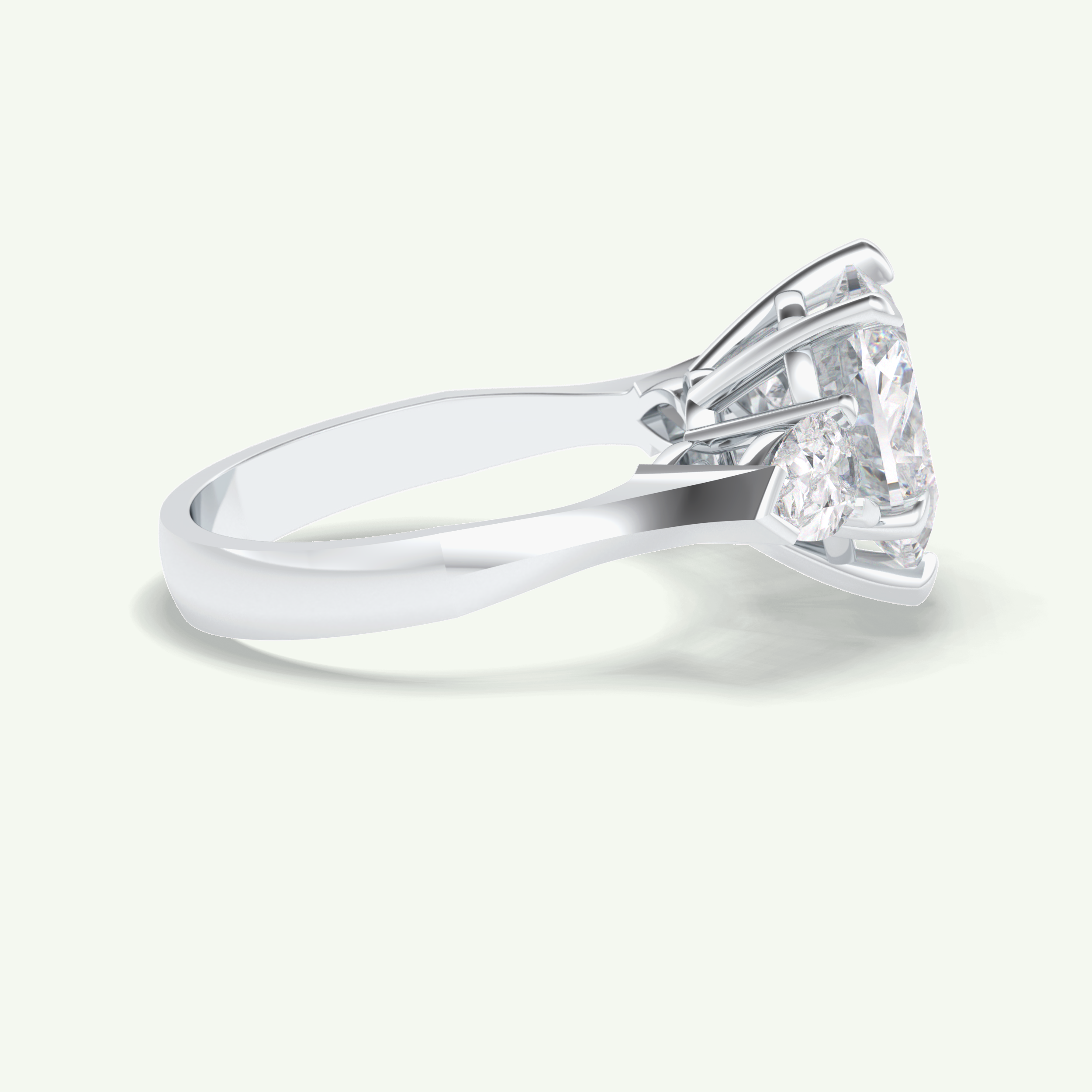 3.05 CT Heart Cut Three Stone Lab Grown Diamond Engagement Ring 17