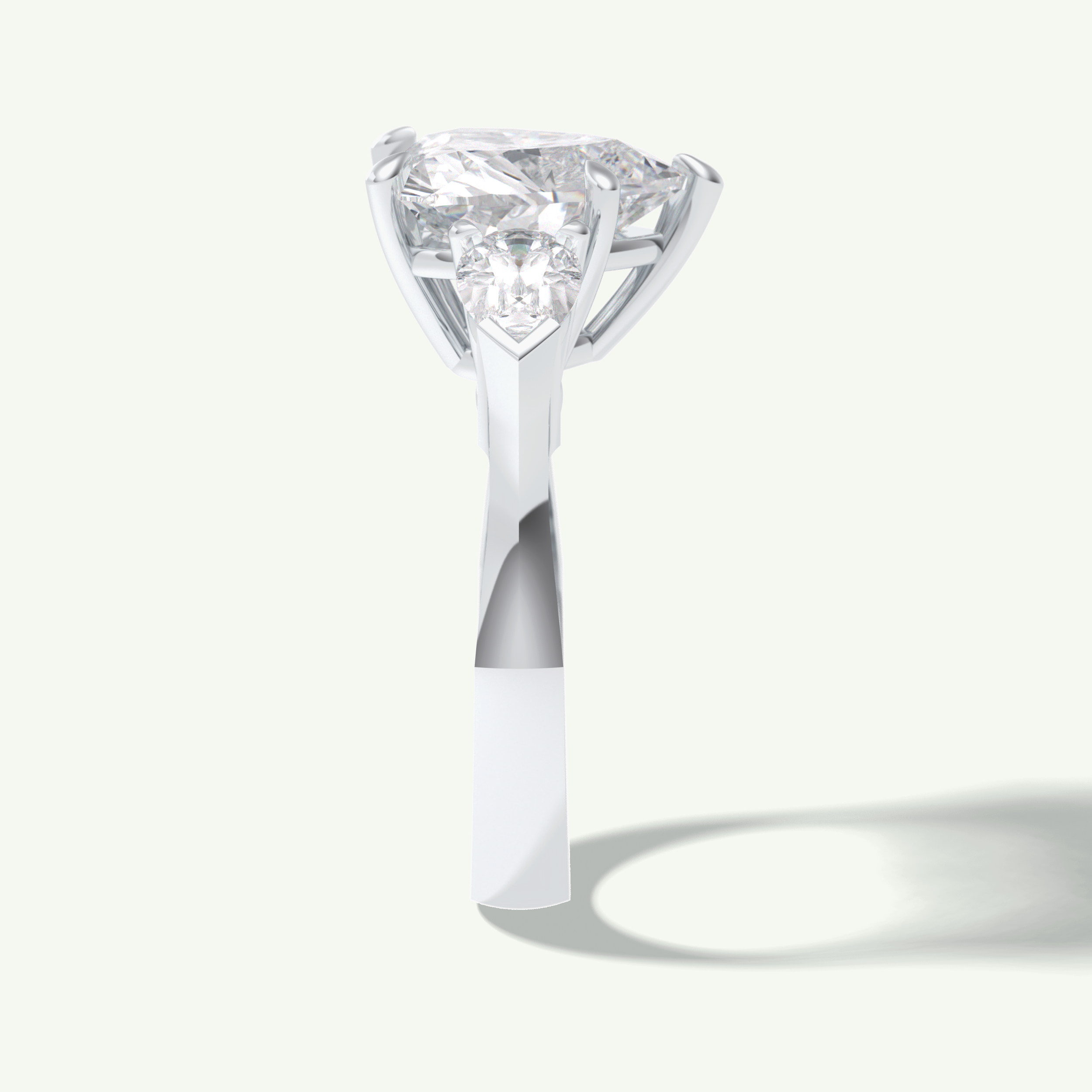 3.05 CT Heart Cut Three Stone Lab Grown Diamond Engagement Ring 18