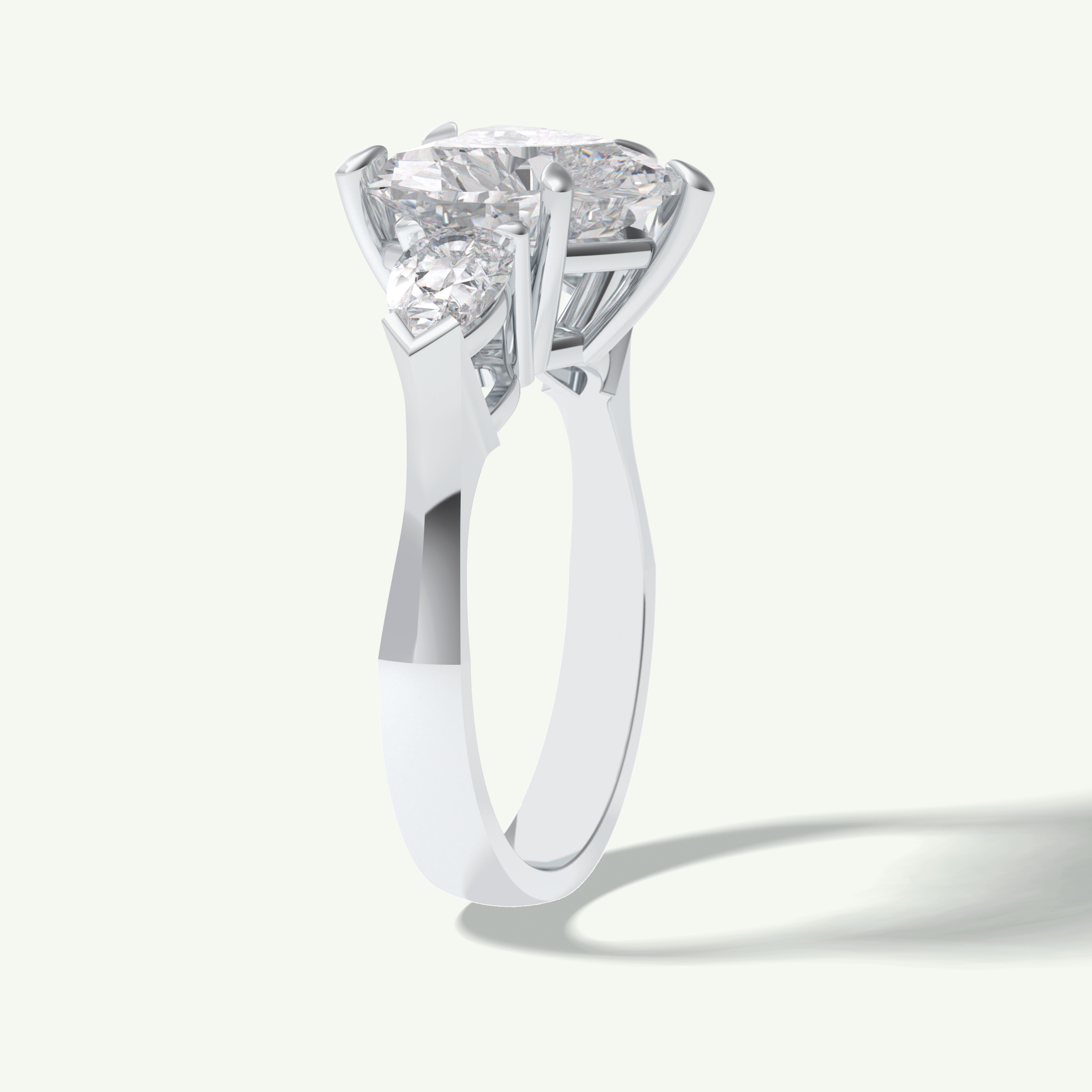 3.05 CT Heart Cut Three Stone Lab Grown Diamond Engagement Ring 19