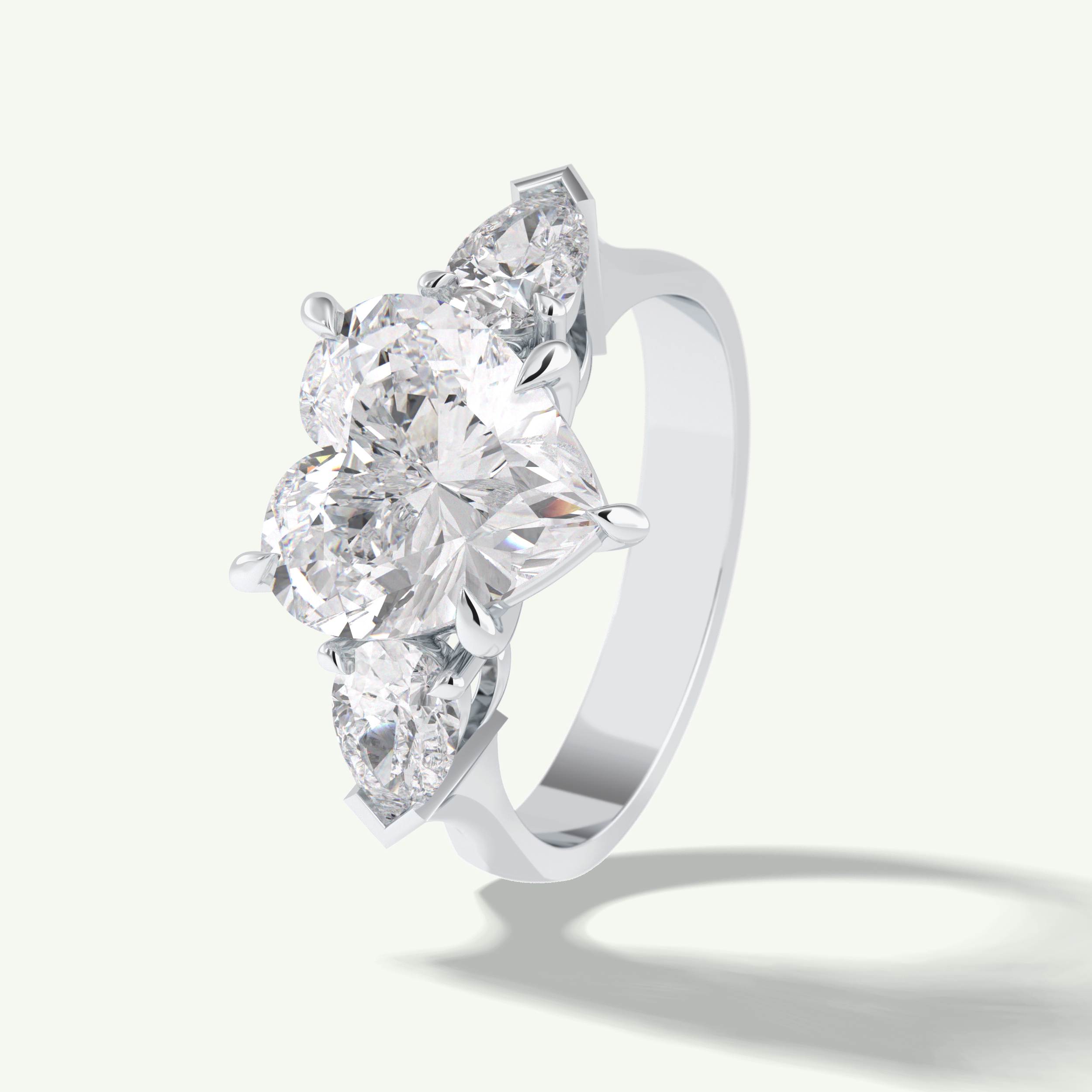 3.05 CT Heart Cut Three Stone Lab Grown Diamond Engagement Ring 20