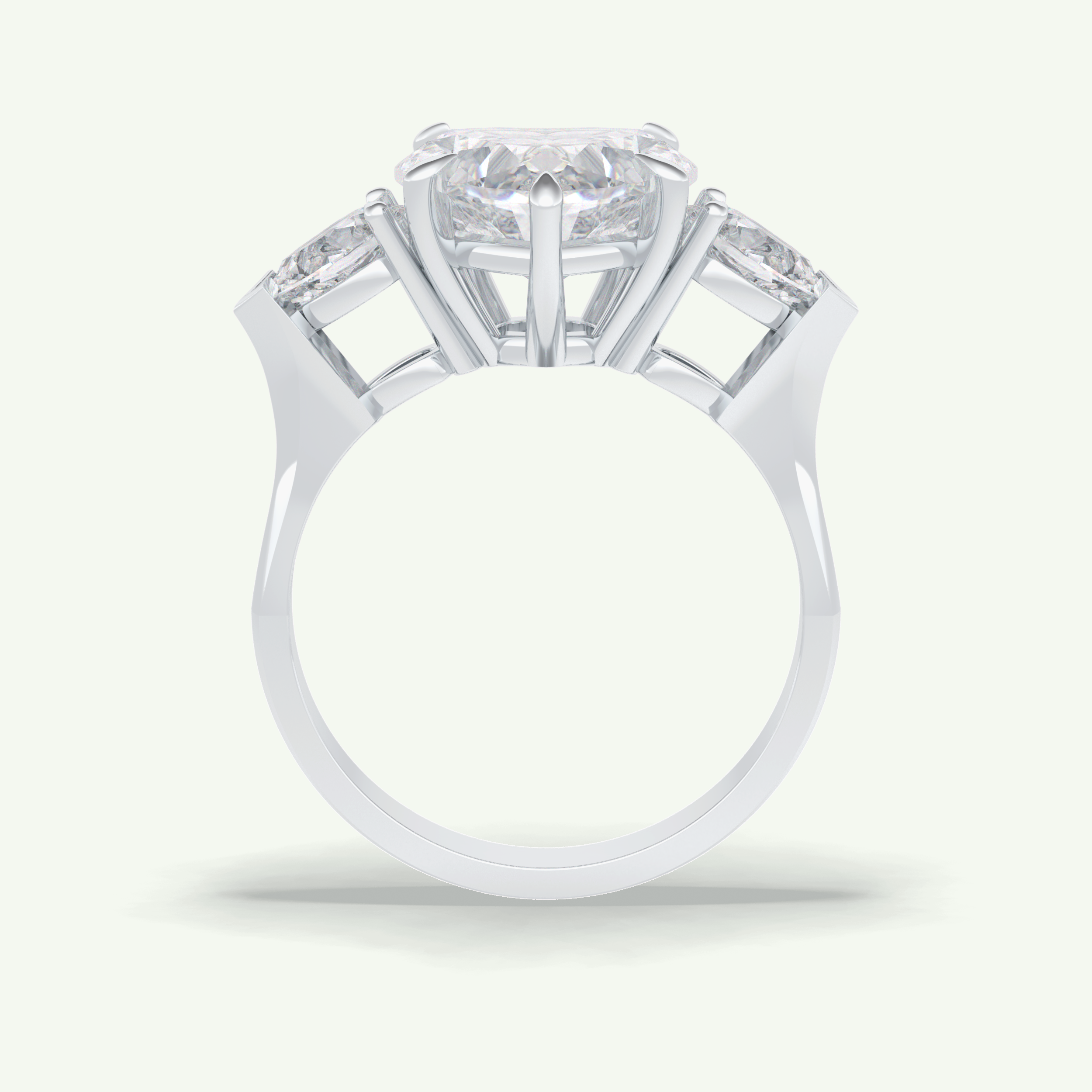3.05 CT Heart Cut Three Stone Lab Grown Diamond Engagement Ring 21