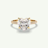 3 CT Heart Cut Hidden Halo & Lab Grown Diamond Engagement Ring 1