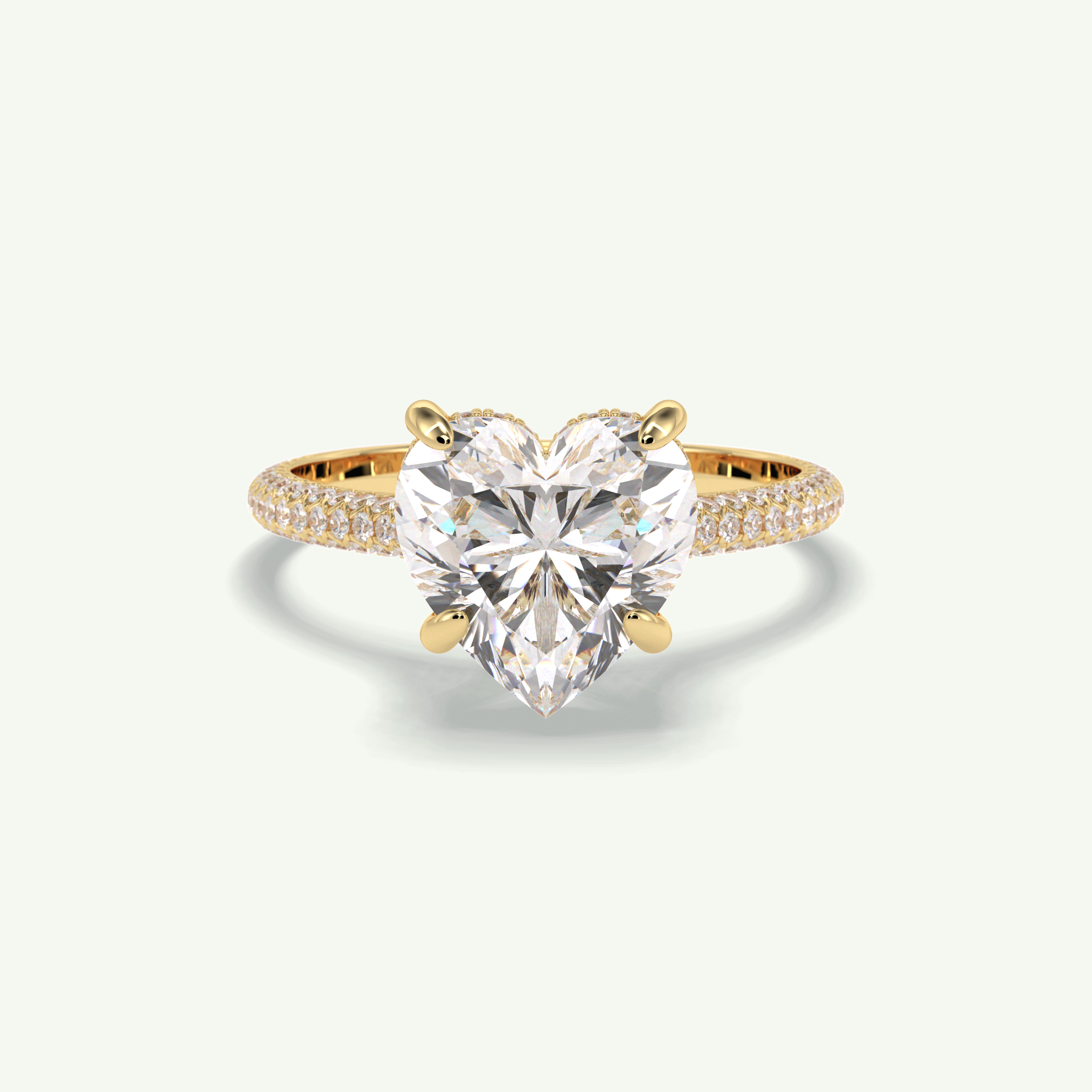 3 CT Heart Cut Hidden Halo & Lab Grown Diamond Engagement Ring 1