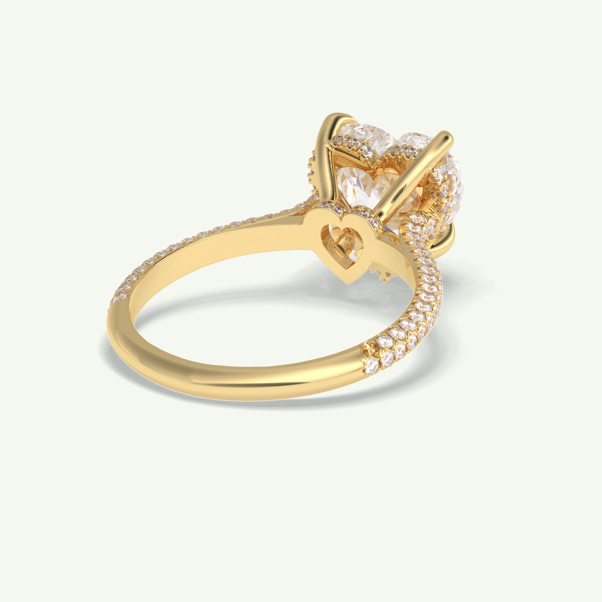 3 CT Heart Cut Hidden Halo & Lab Grown Diamond Engagement Ring 2