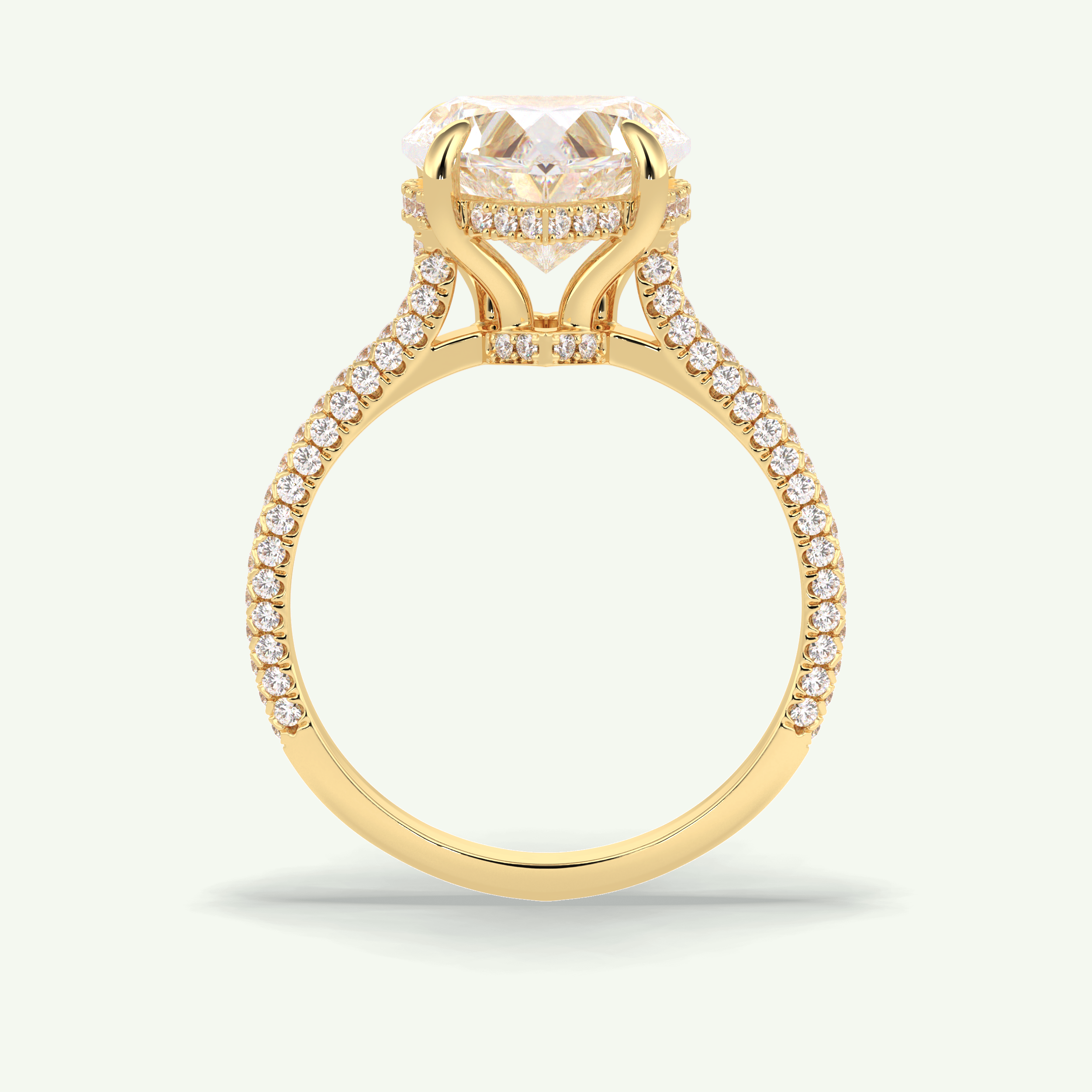 3 CT Heart Cut Hidden Halo & Lab Grown Diamond Engagement Ring 7