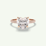 3 CT Heart Cut Hidden Halo & Lab Grown Diamond Engagement Ring 8
