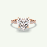 3 CT Heart Cut Hidden Halo & Lab Grown Diamond Engagement Ring 8