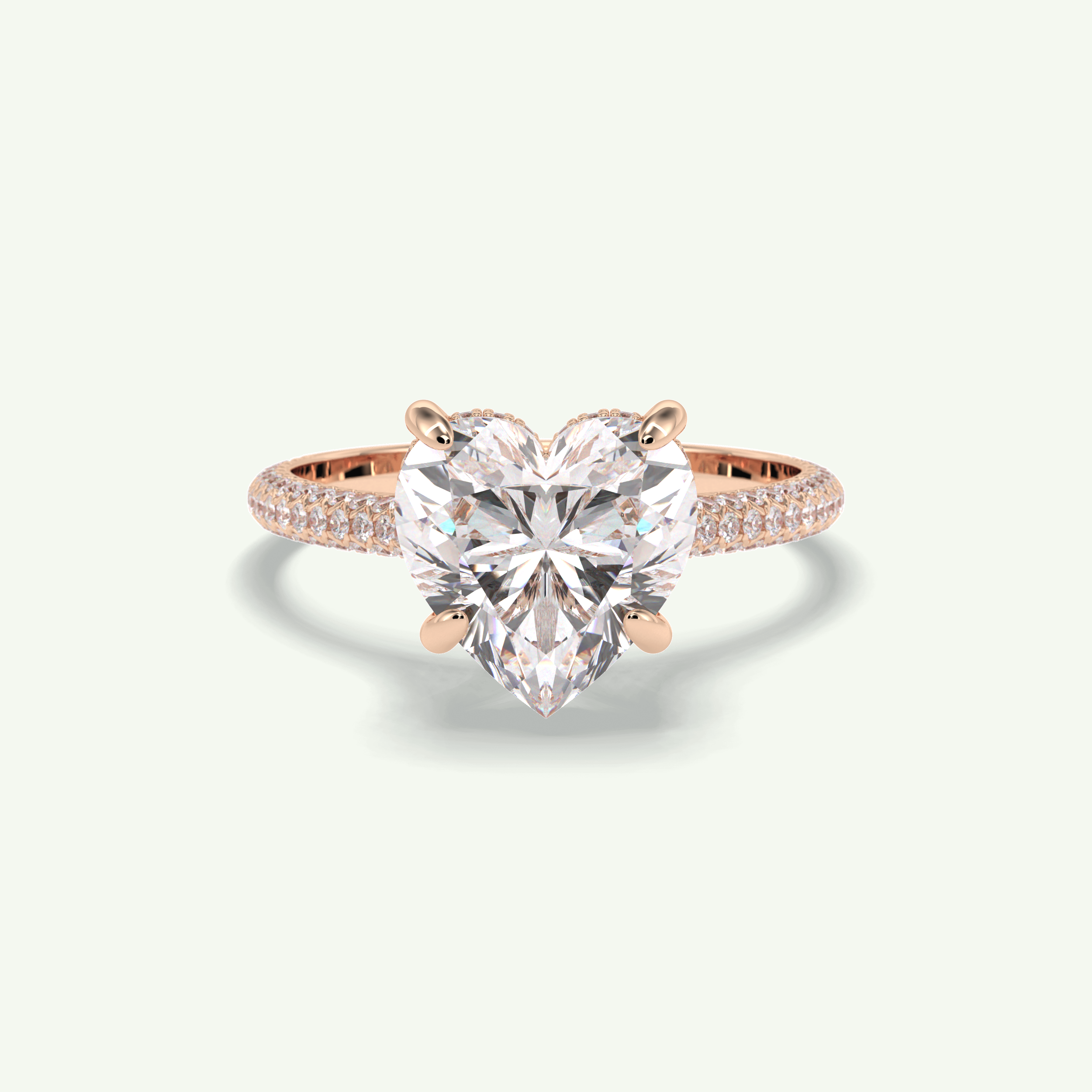 3 CT Heart Cut Hidden Halo & Lab Grown Diamond Engagement Ring 8