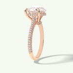 3 CT Heart Cut Hidden Halo & Lab Grown Diamond Engagement Ring 12