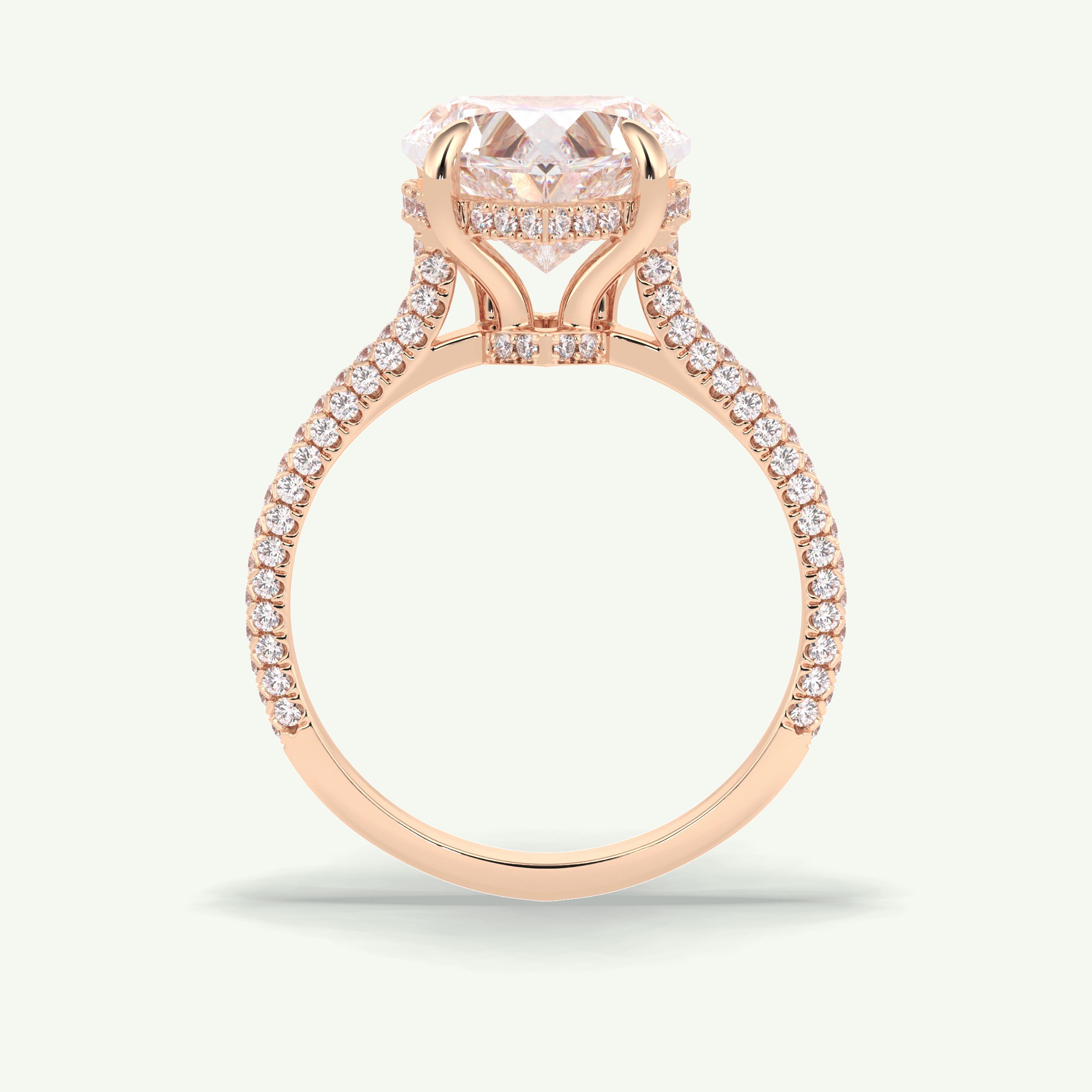 3 CT Heart Cut Hidden Halo & Lab Grown Diamond Engagement Ring 14