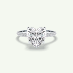 3 CT Heart Cut Hidden Halo & Lab Grown Diamond Engagement Ring 15