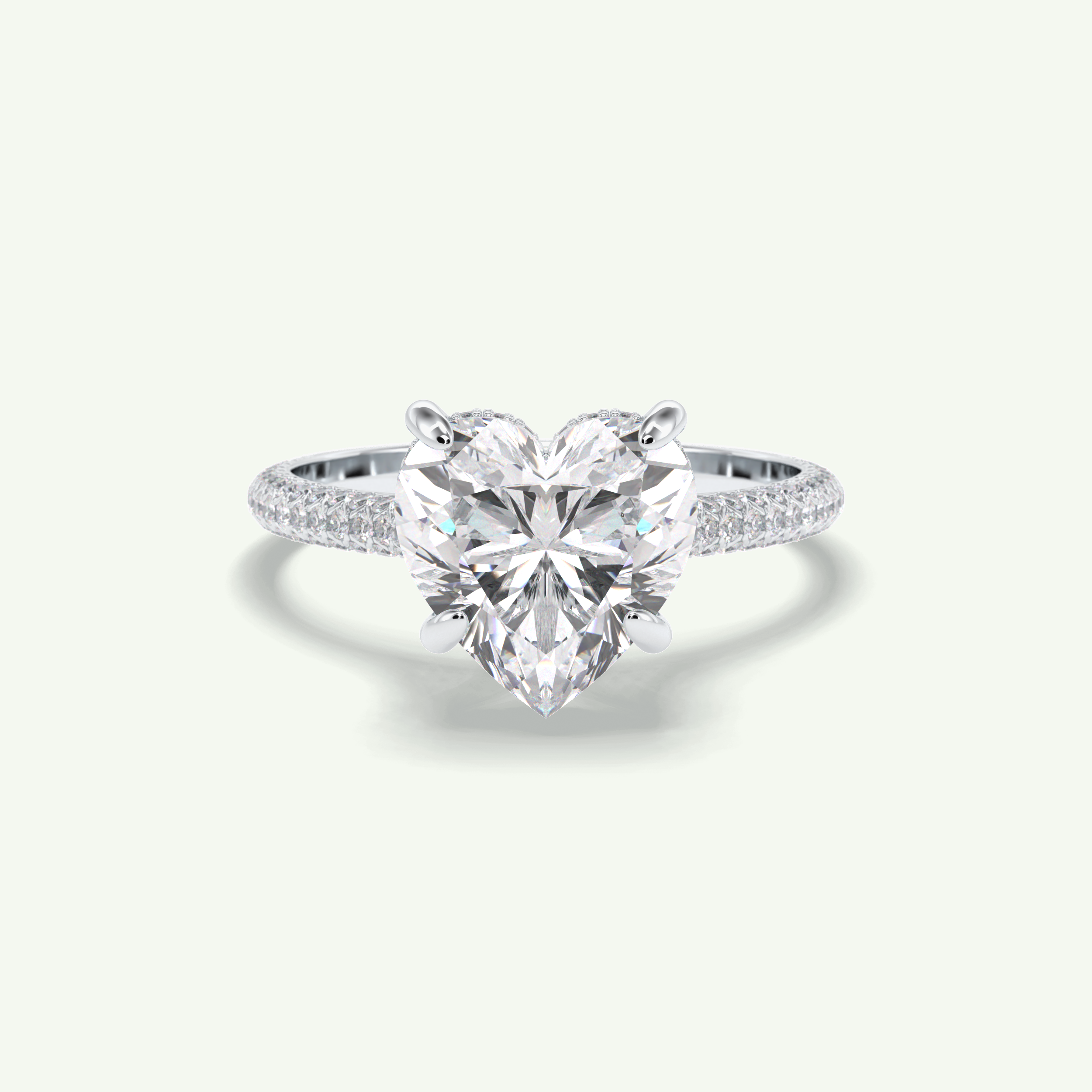 3 CT Heart Cut Hidden Halo & Lab Grown Diamond Engagement Ring 15