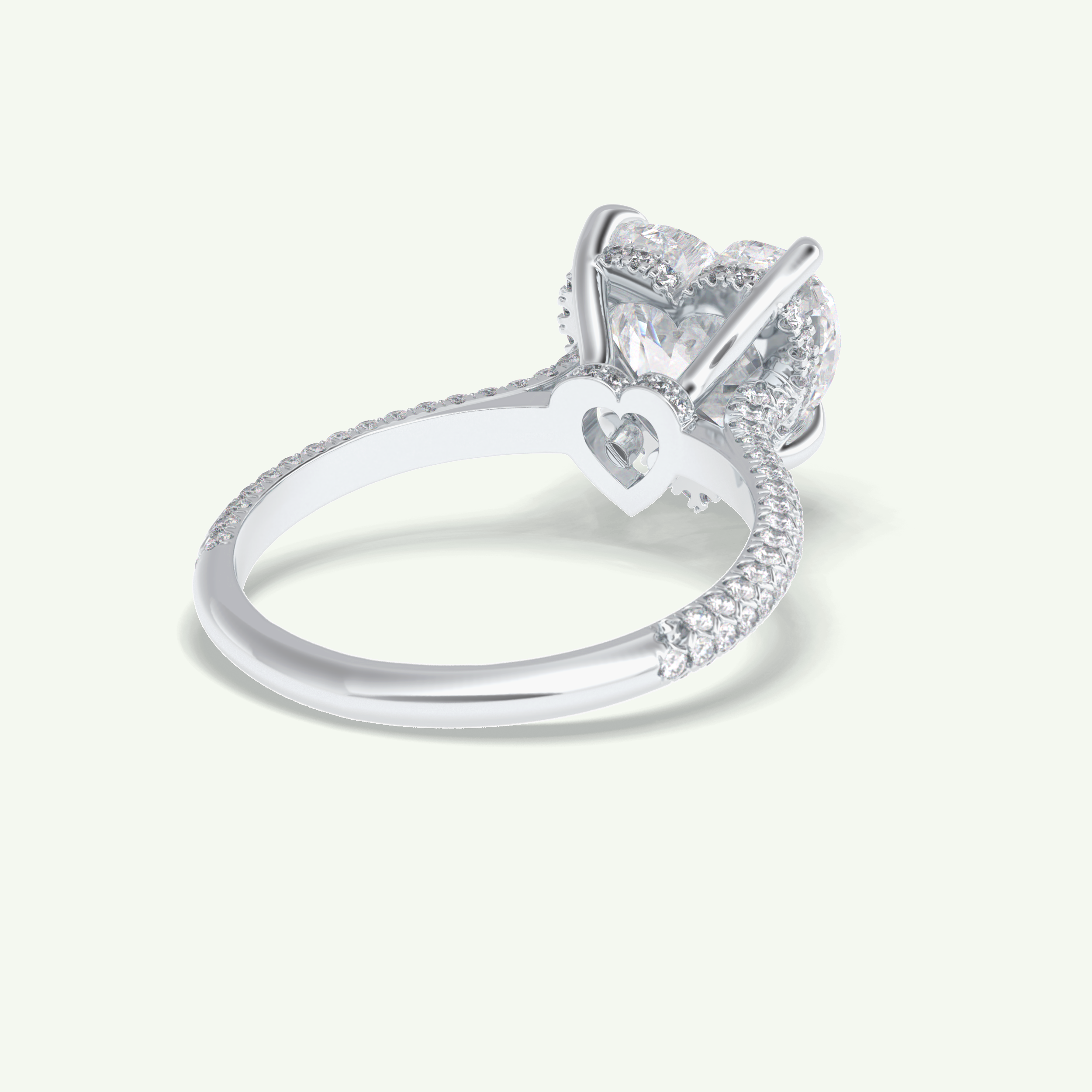 3 CT Heart Cut Hidden Halo & Lab Grown Diamond Engagement Ring 16