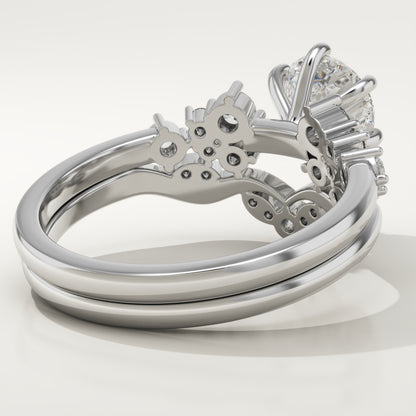 Round Cut Cluster Lab-Grown Diamond Bridal Set