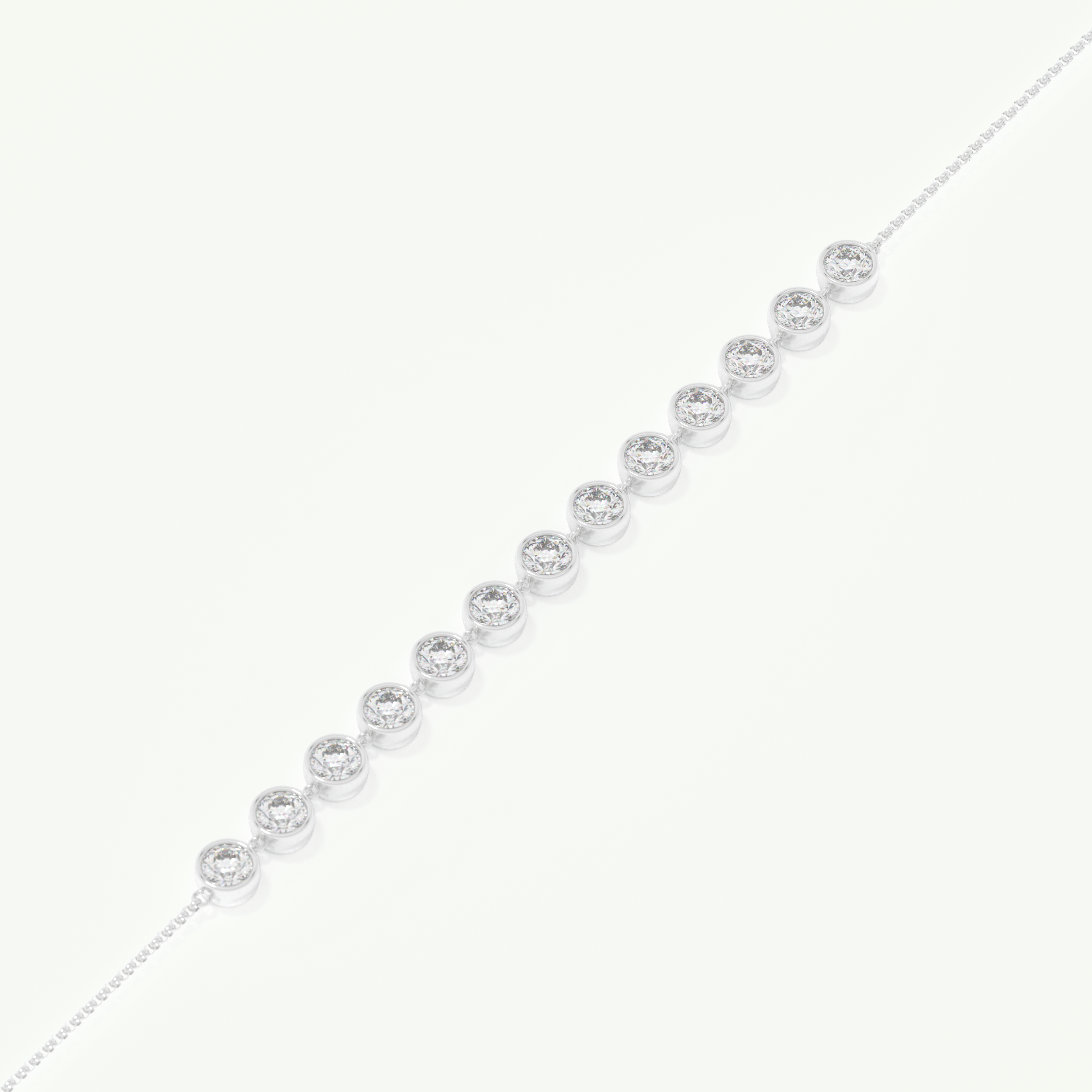 0.76 TCW Round Shaped Lab-Grown Diamond Tennis Bracelet 9