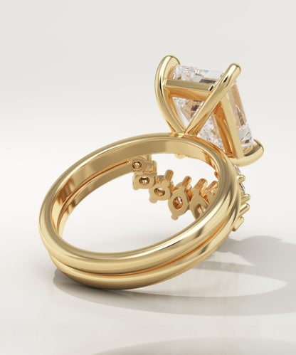 Emerald Cut Cluster Lab-Grown Diamond Bridal Set