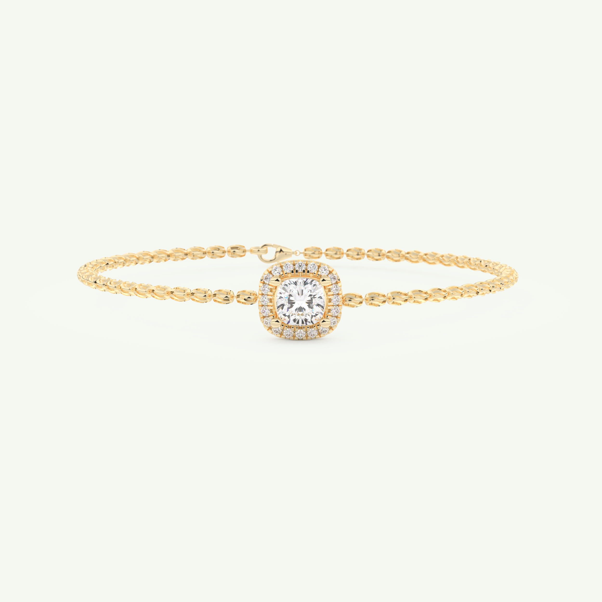 0.99 TCW Cushion & Round Shaped Lab-Grown Diamond Clover Bracelet 1