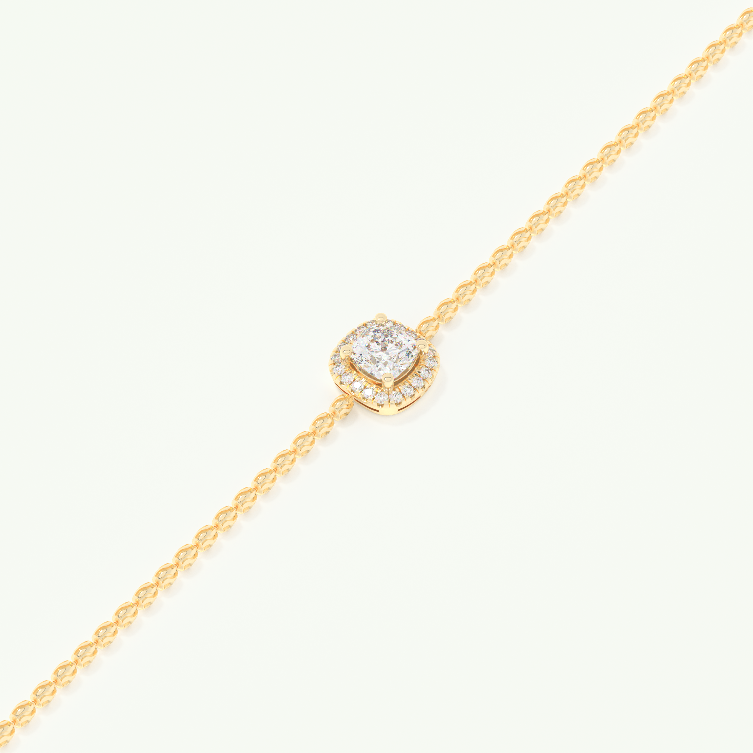 0.99 TCW Cushion & Round Shaped Lab-Grown Diamond Clover Bracelet 3