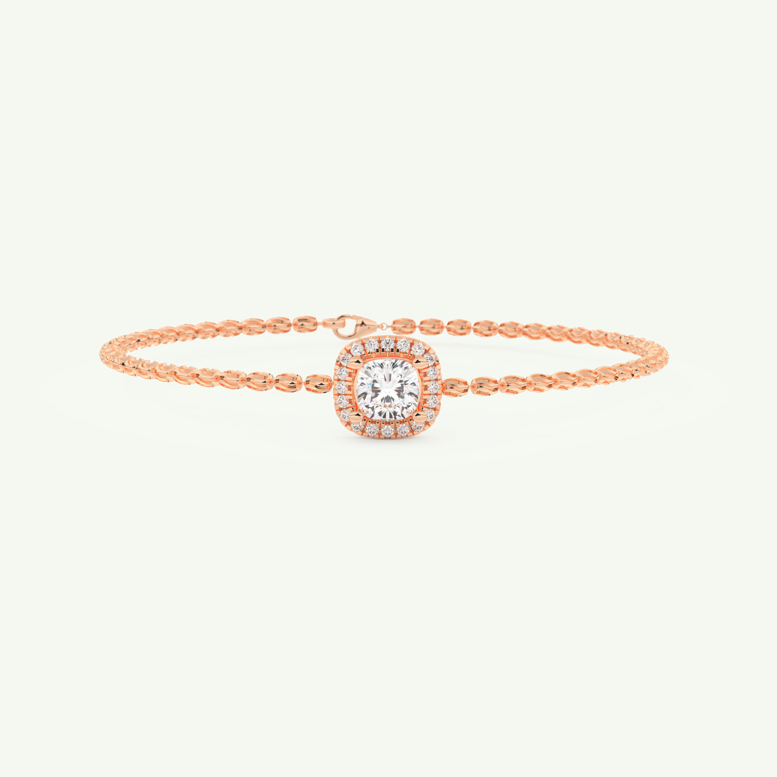 0.99 TCW Cushion & Round Shaped Lab-Grown Diamond Clover Bracelet 4