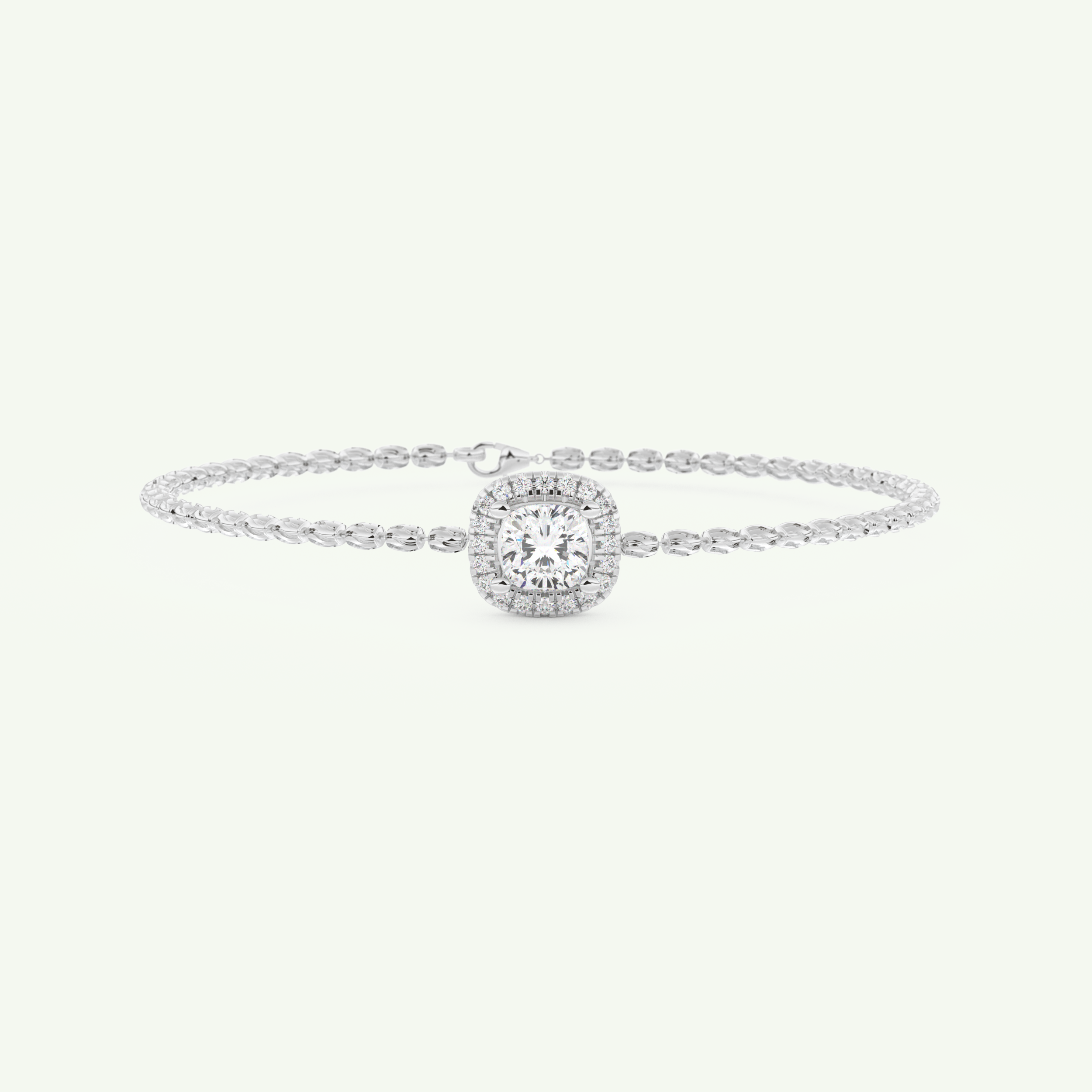 0.99 TCW Cushion & Round Shaped Lab-Grown Diamond Clover Bracelet 7