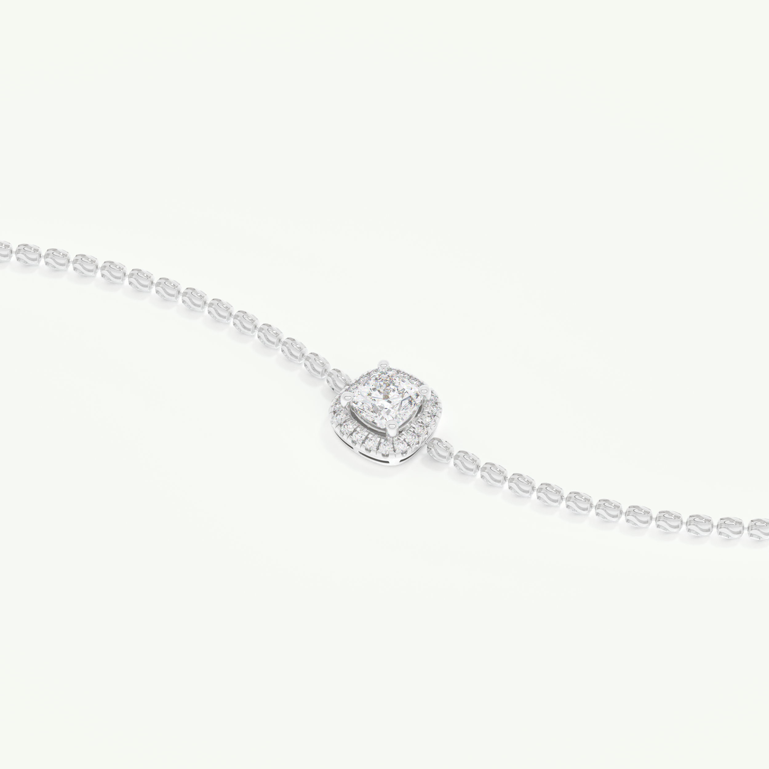 0.99 TCW Cushion & Round Shaped Lab-Grown Diamond Clover Bracelet 8