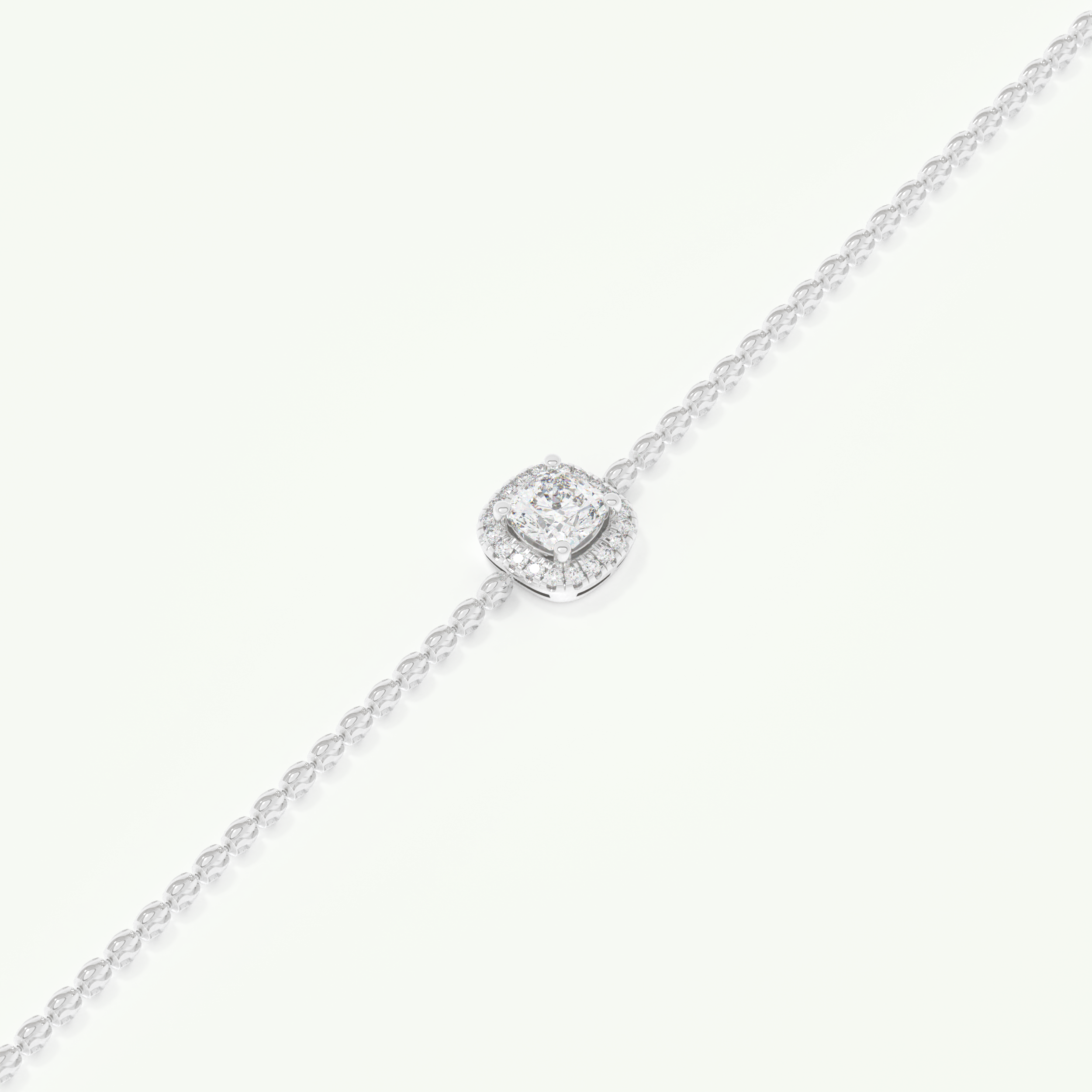 0.99 TCW Cushion & Round Shaped Lab-Grown Diamond Clover Bracelet 9