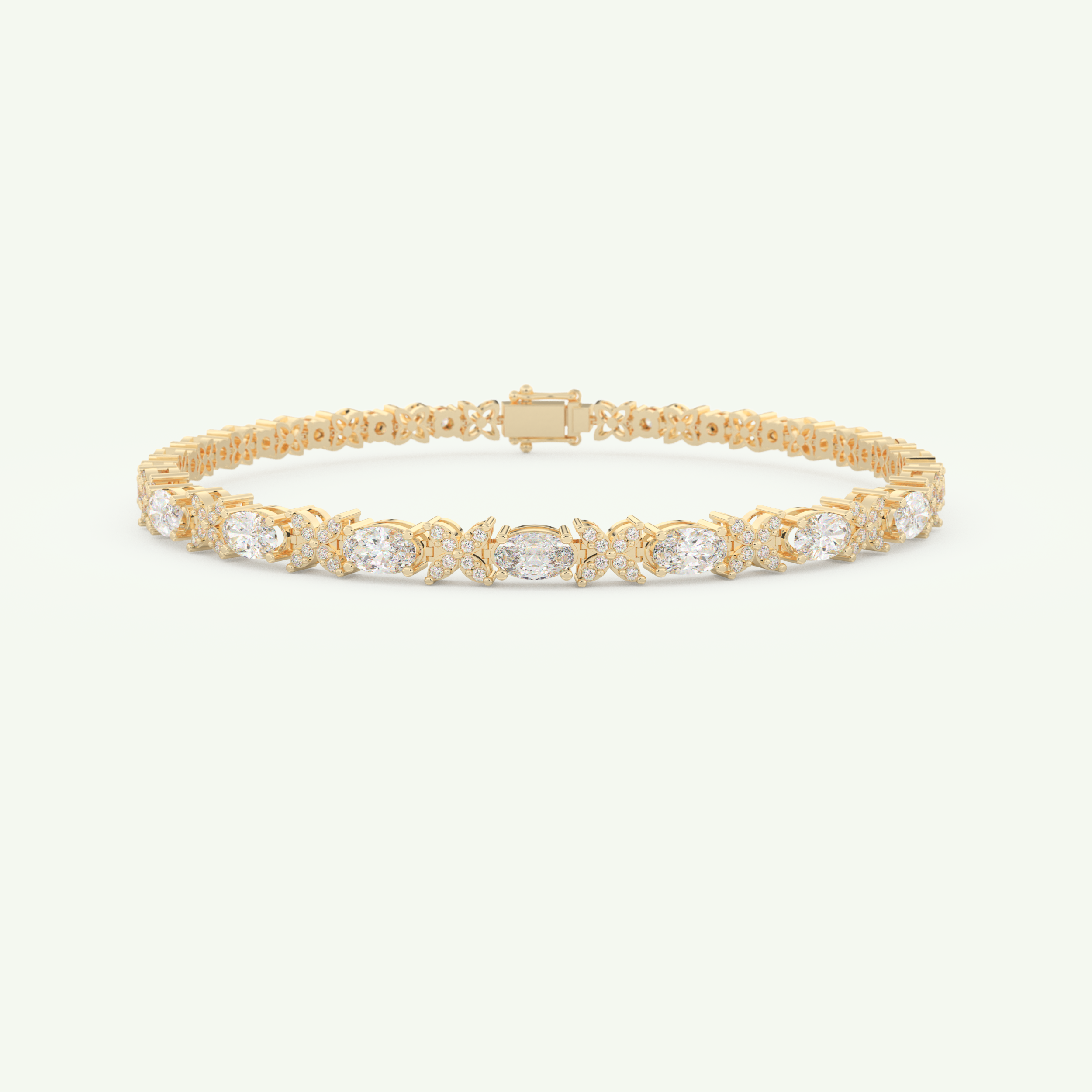 1.74 TCW Oval & Round Shaped Lab-Grown Diamond Tennis Bracelet 1