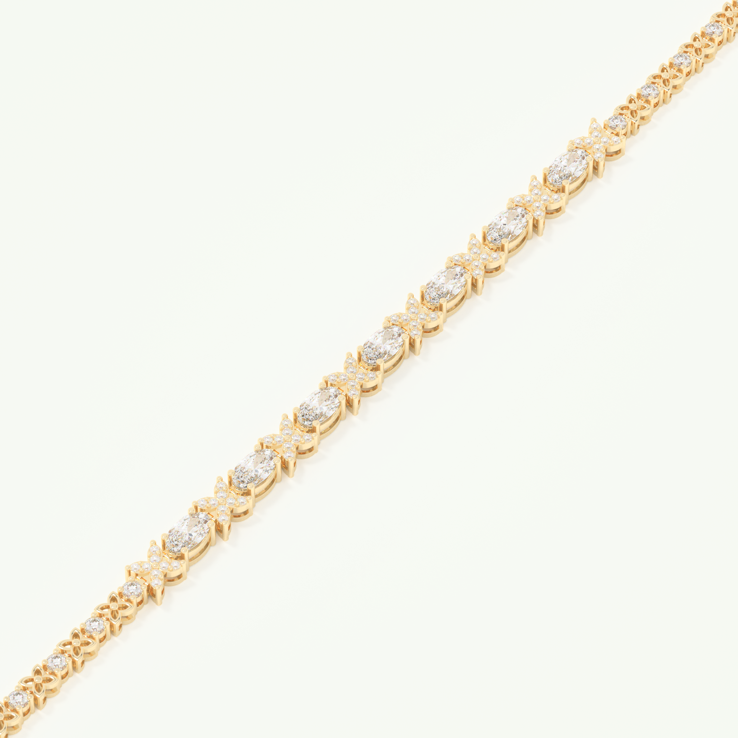 1.74 TCW Oval & Round Shaped Lab-Grown Diamond Tennis Bracelet 3