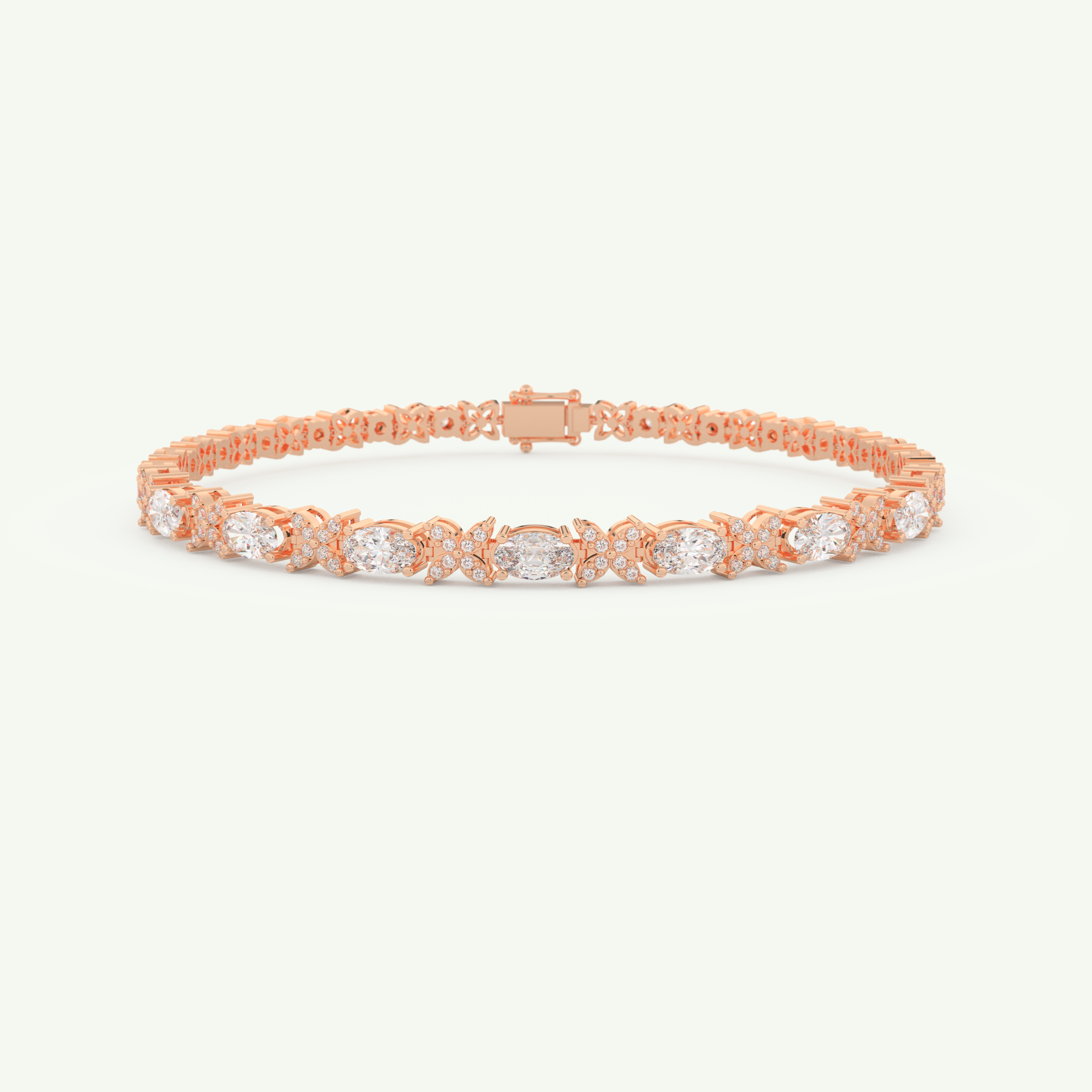1.74 TCW Oval & Round Shaped Lab-Grown Diamond Tennis Bracelet 4