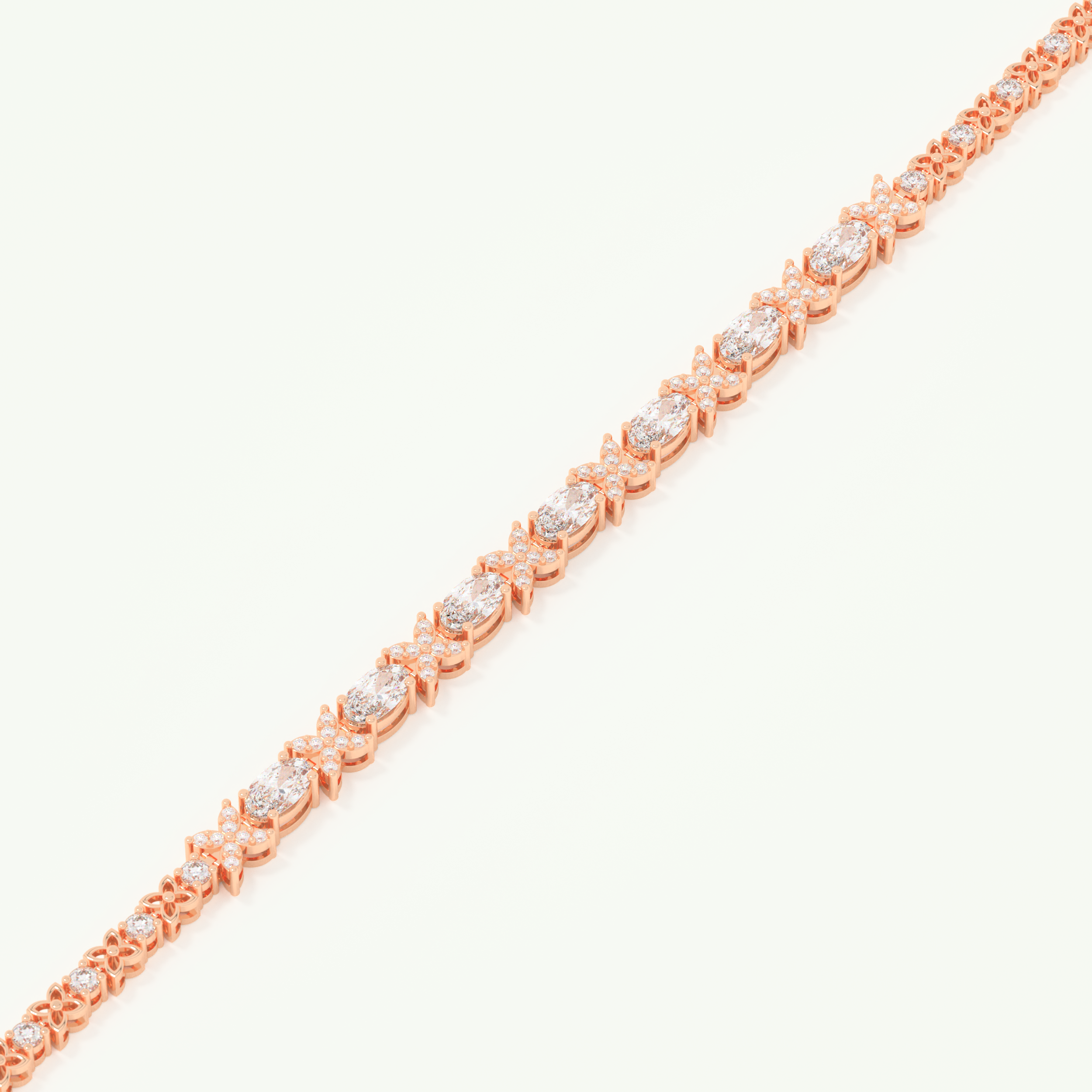 1.74 TCW Oval & Round Shaped Lab-Grown Diamond Tennis Bracelet 6