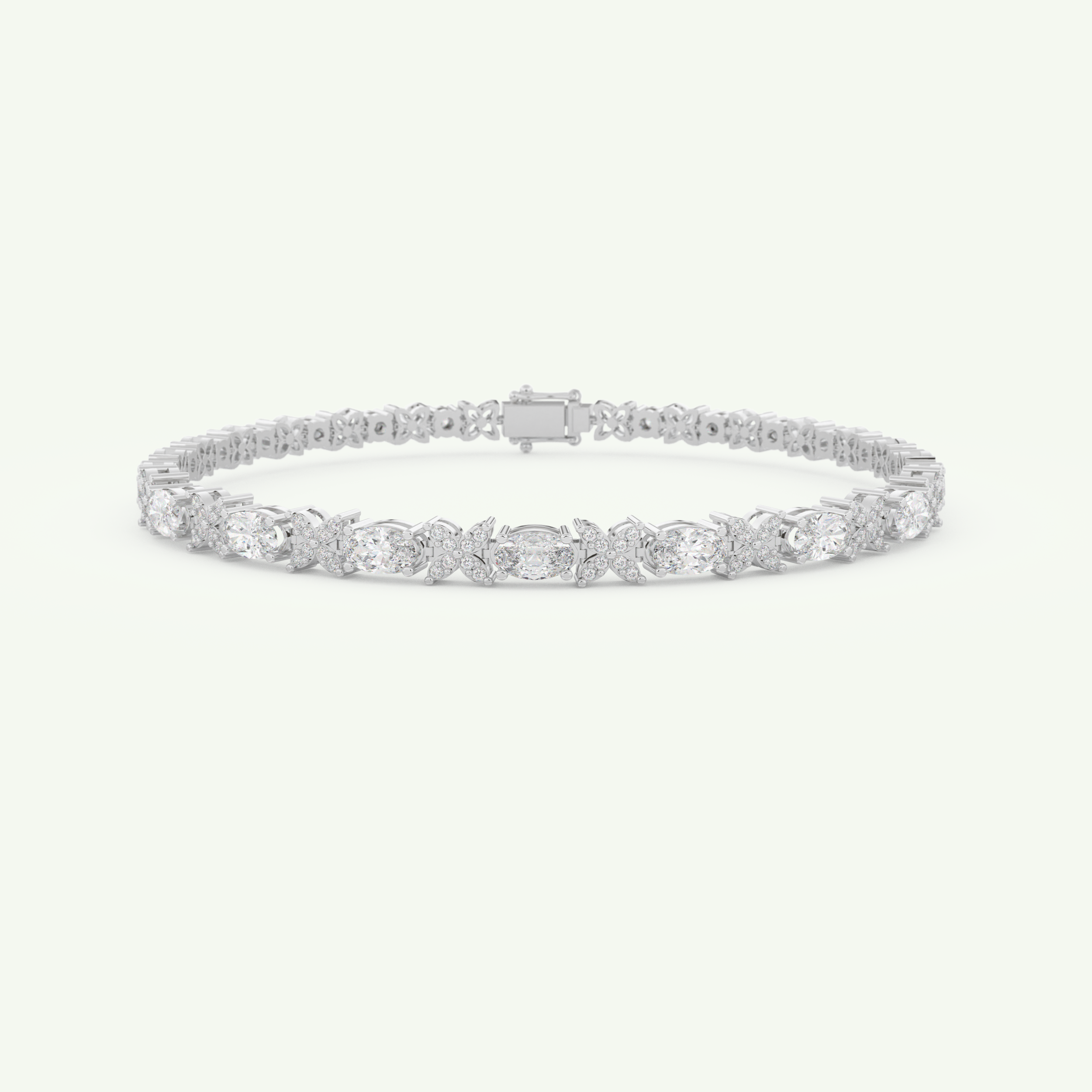 1.74 TCW Oval & Round Shaped Lab-Grown Diamond Tennis Bracelet 7